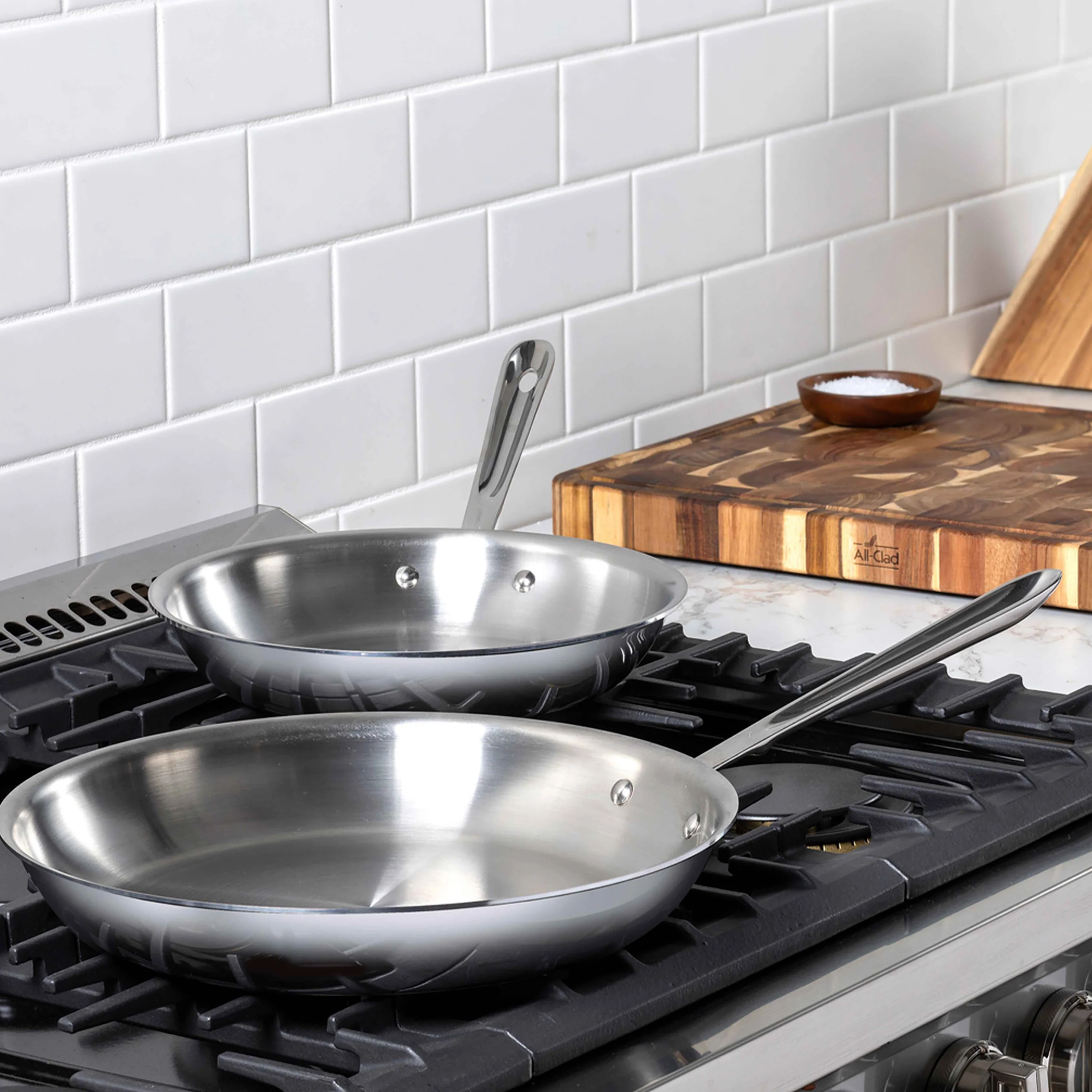 All-Clad d3 Stainless 8 & 10" Fry Pan Set - Image 2