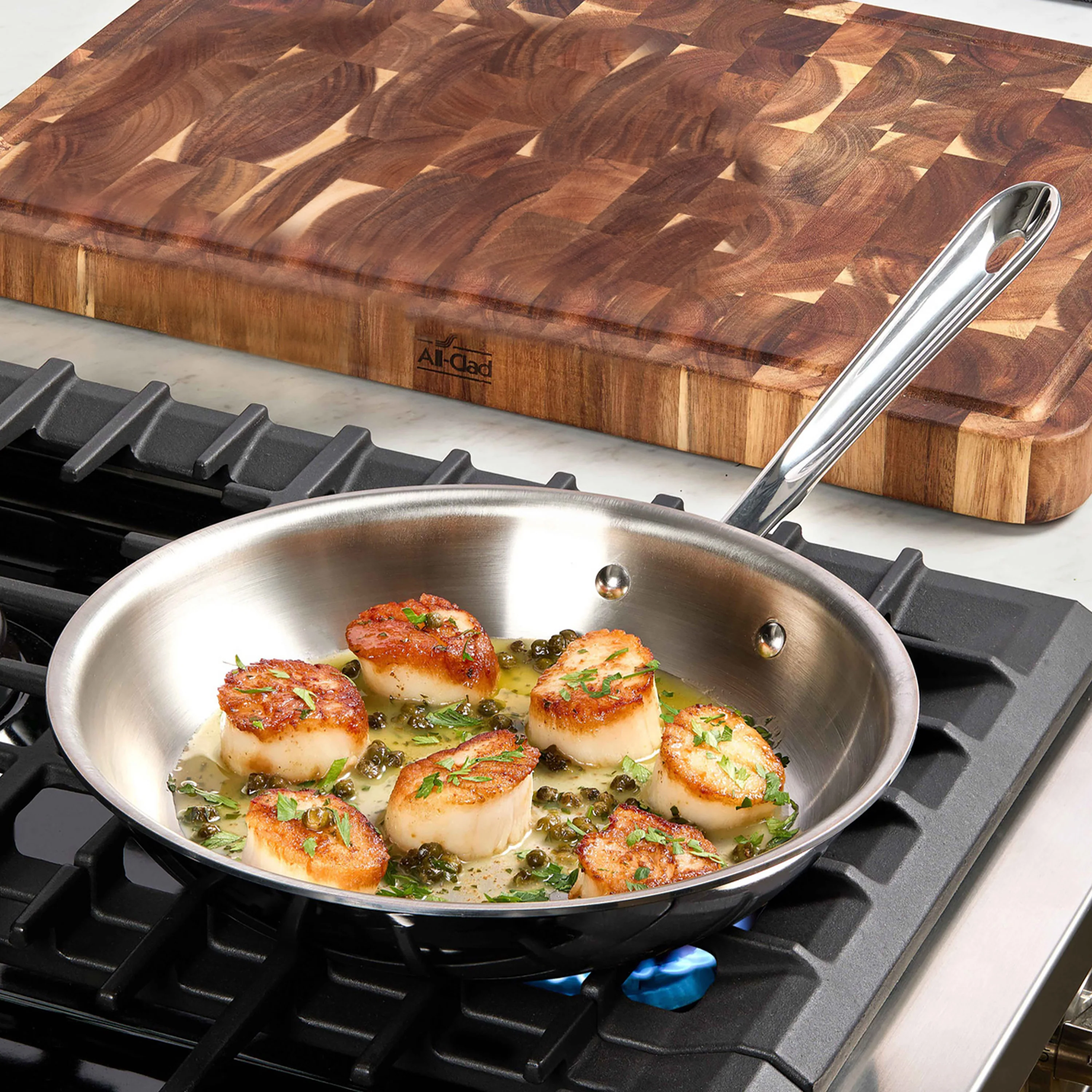 All-Clad d3 Stainless 8 & 10" Fry Pan Set - Image 7