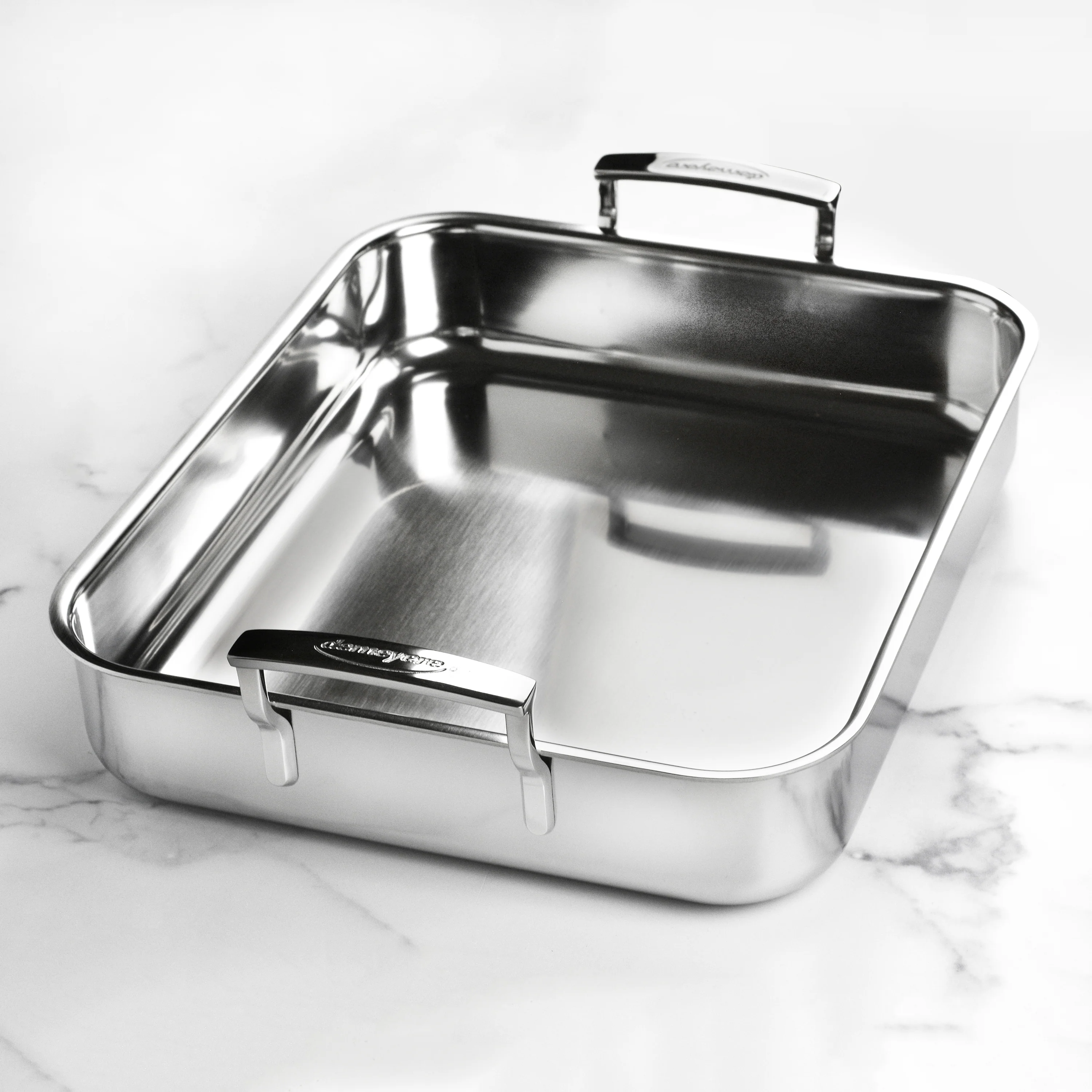Demeyere 5-Plus Stainless Steel Roasting Pan with Rack, 15.7x13.3" - Image 5