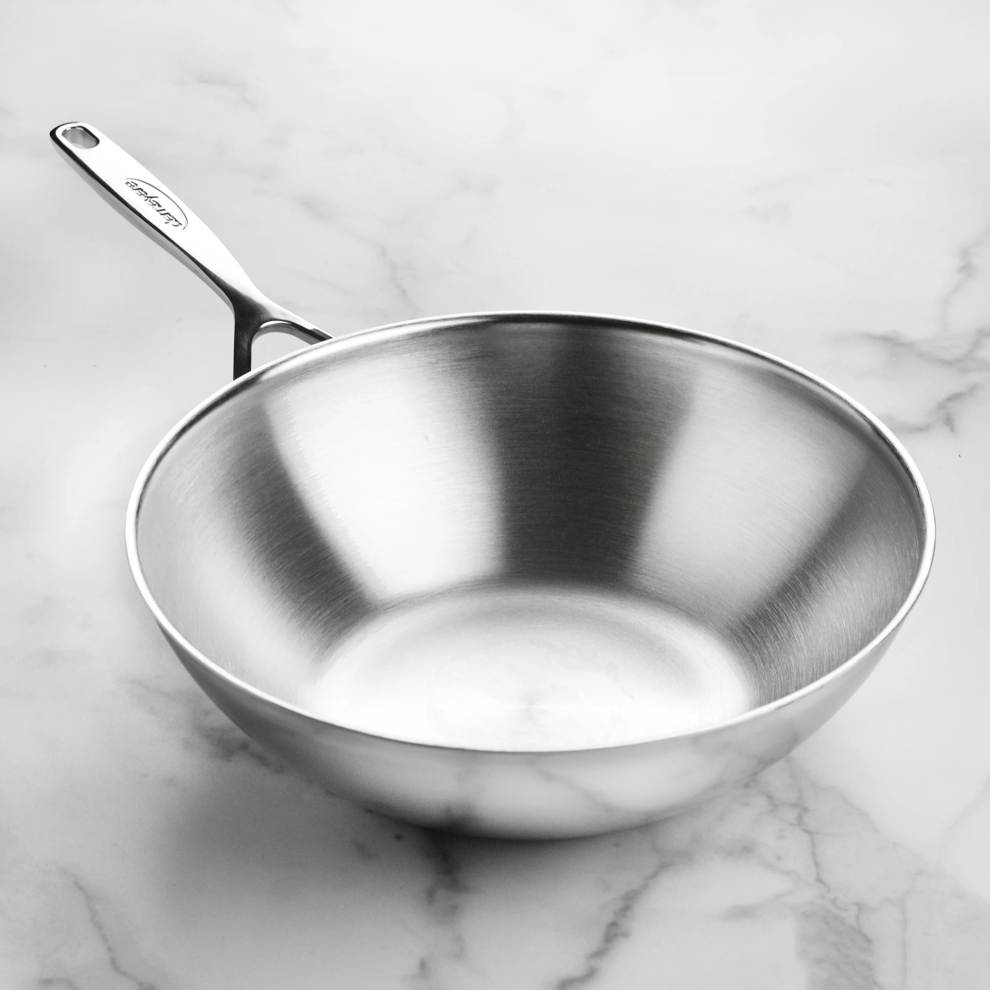Demeyere 5-Plus 11.8" Stainless Steel Flat Bottom Wok - Image 2