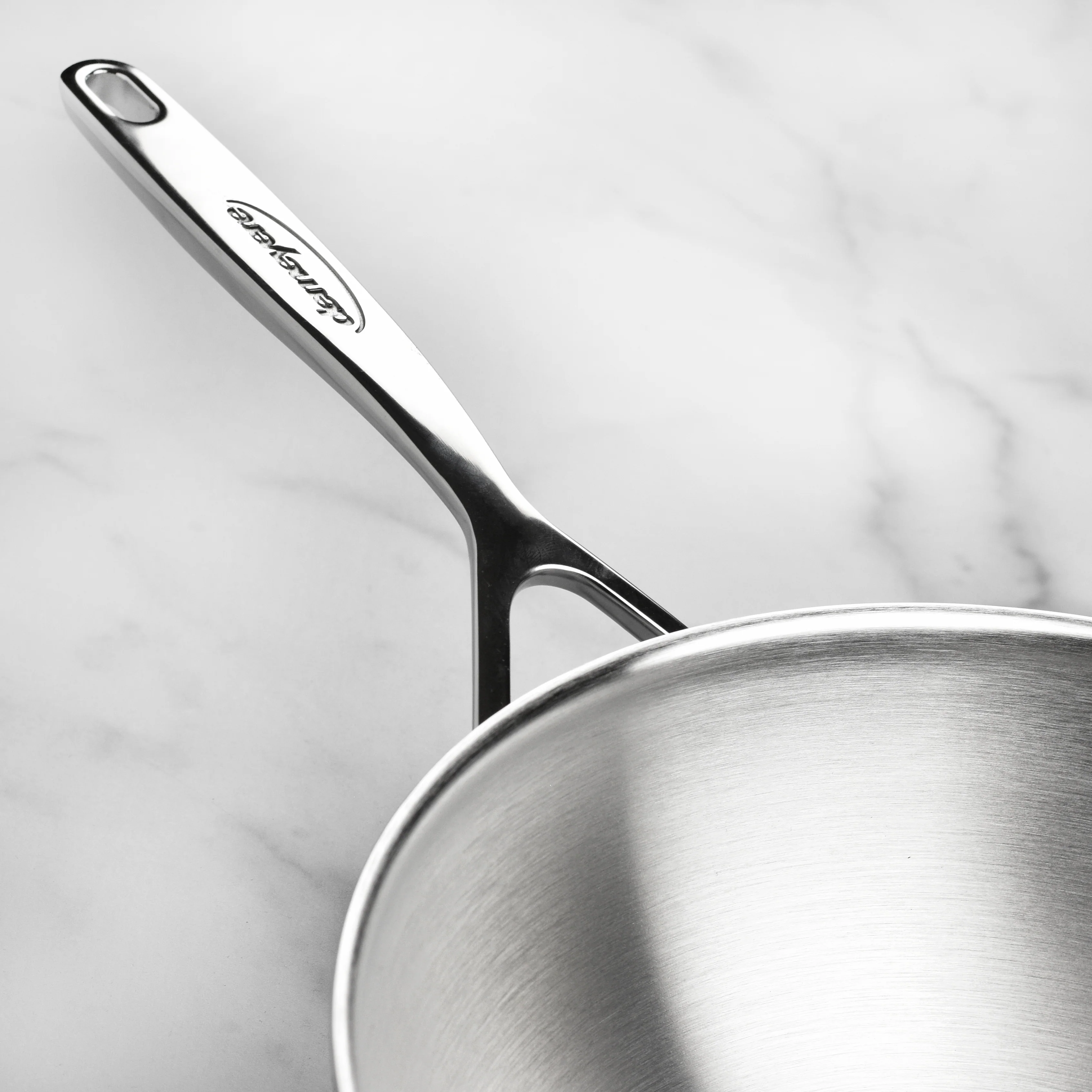 Demeyere 5-Plus 11.8" Stainless Steel Flat Bottom Wok - Image 5