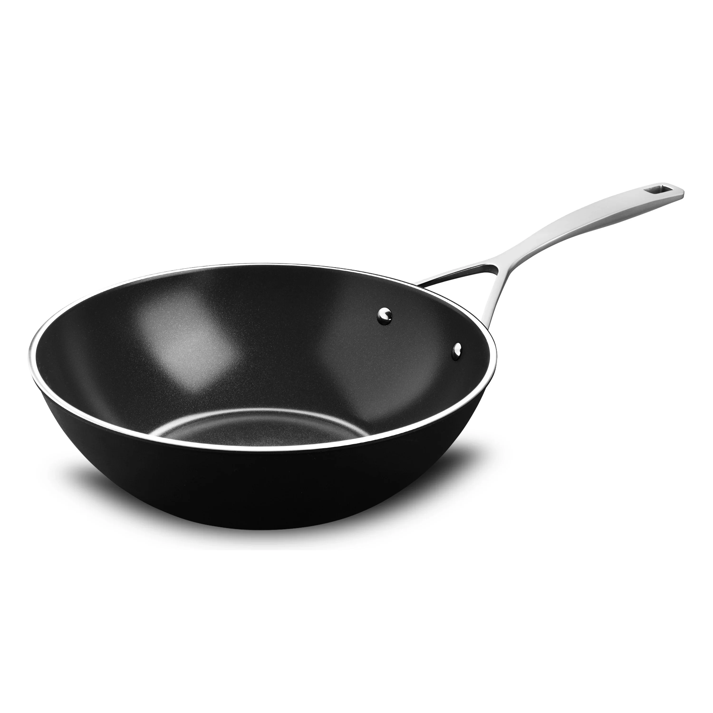 Demeyere AluPro 12" Ceramic Nonstick Flat Bottom Wok - Image 7