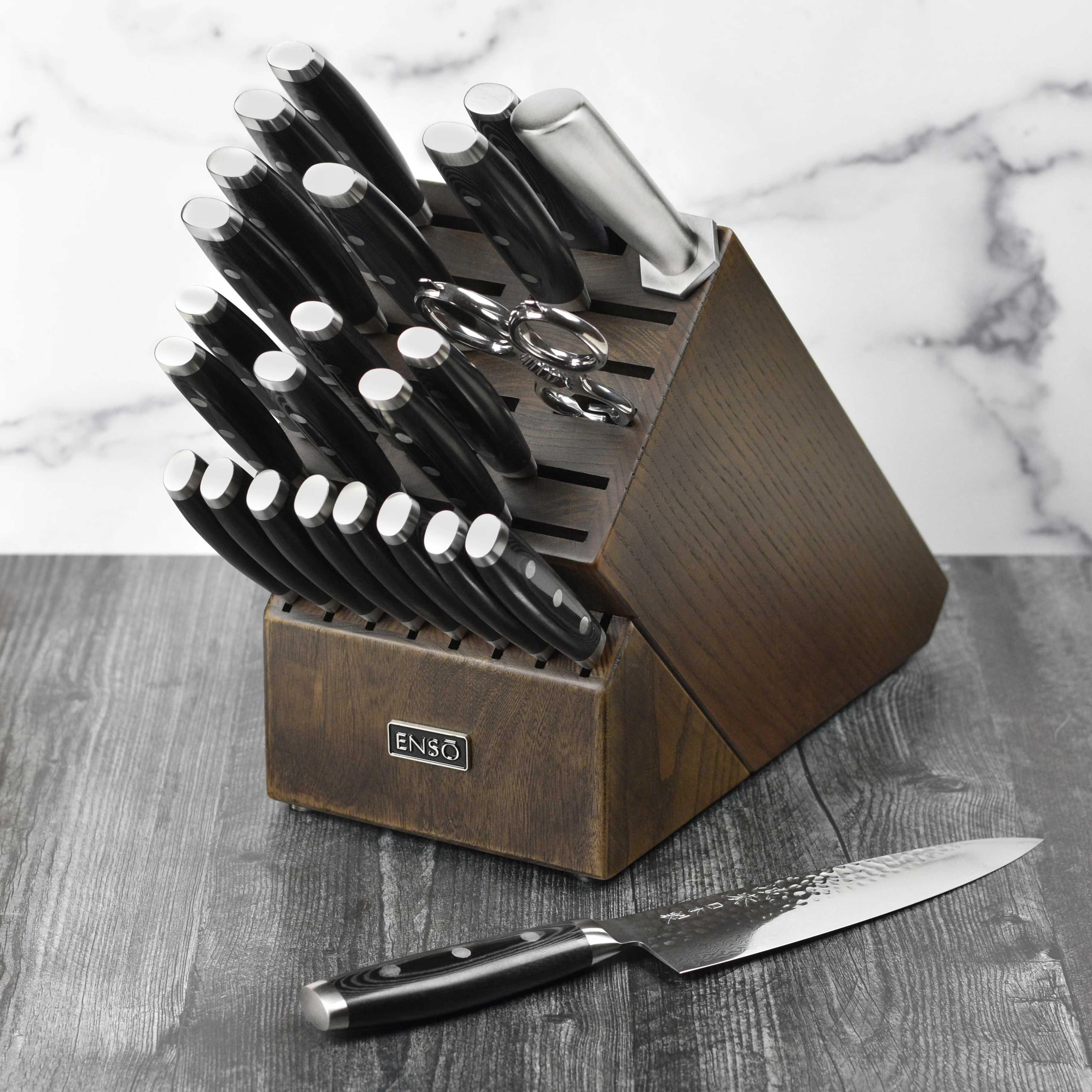 Enso HD 25 Piece Dark Ash Knife Block Set - Image 3