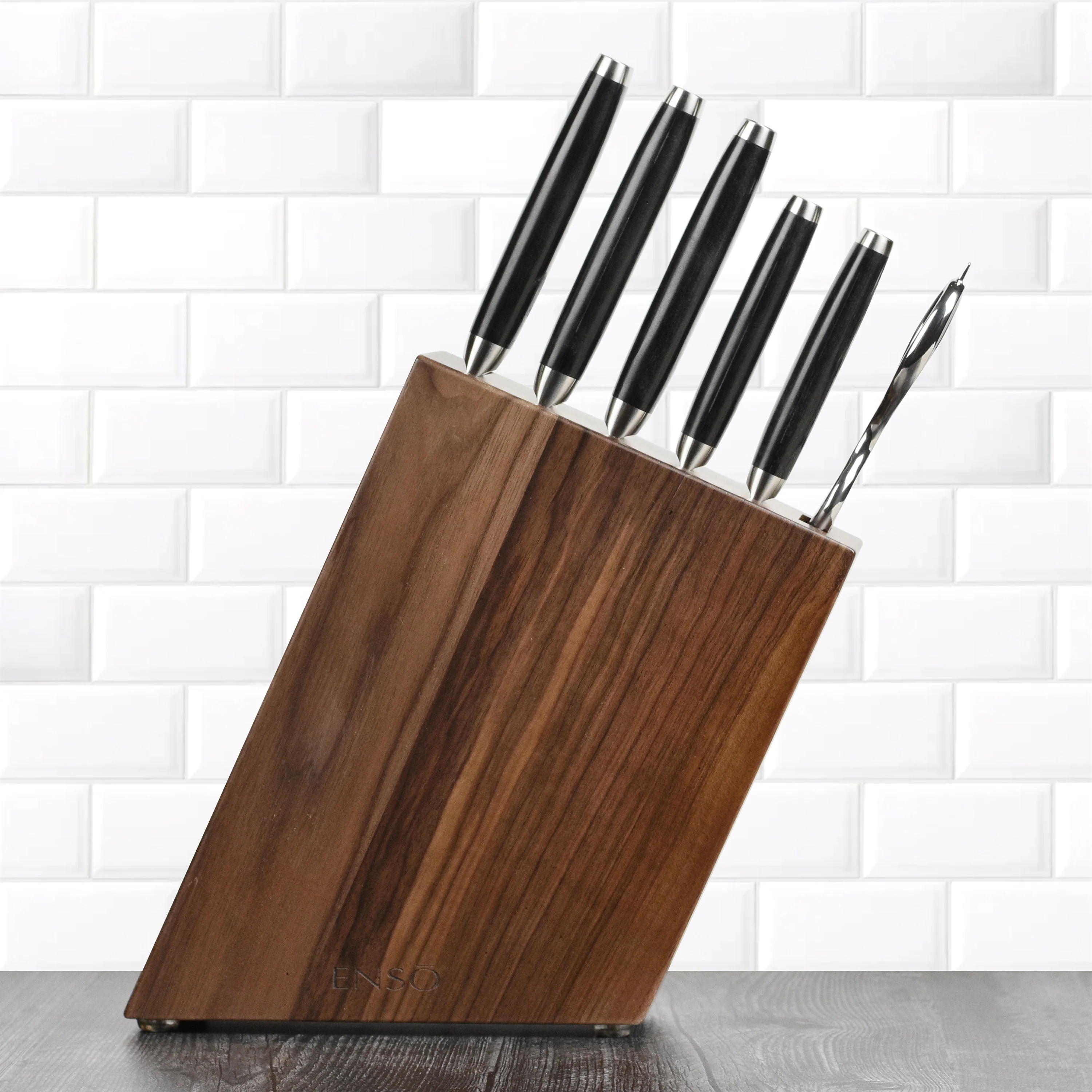 Enso HD 7 Piece Walnut Knife Block Set - Image 3