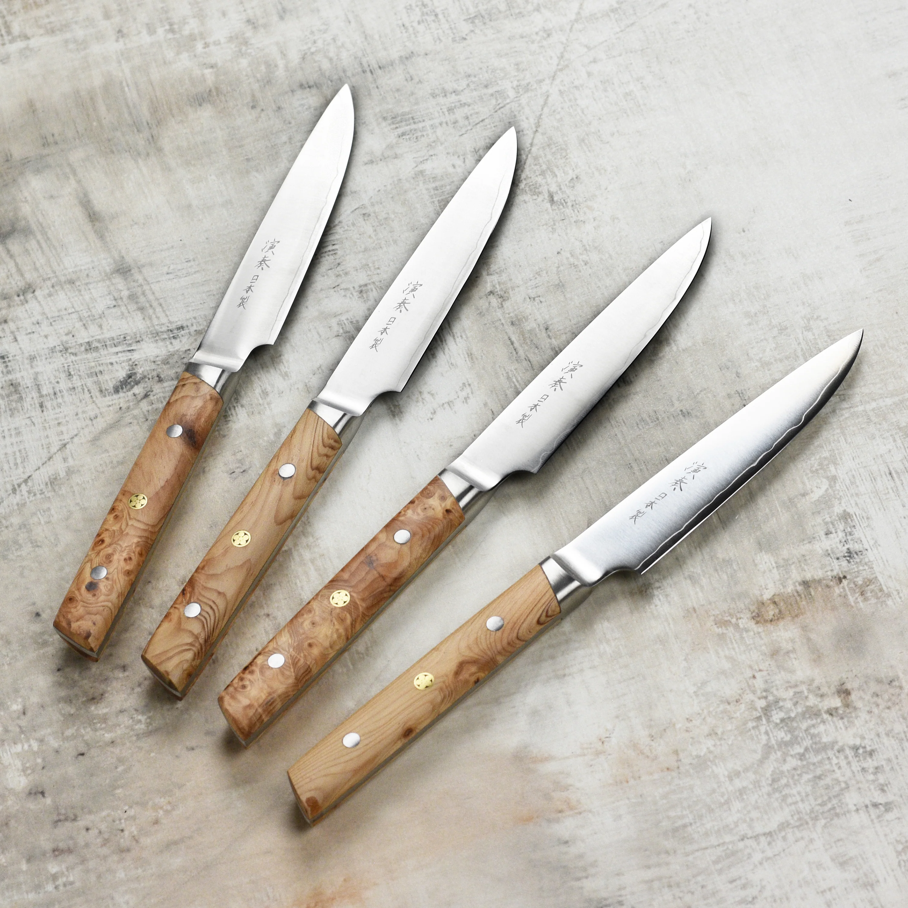 Enso Modern 4 Piece Steak Knife Set, Birchwood - Image 7