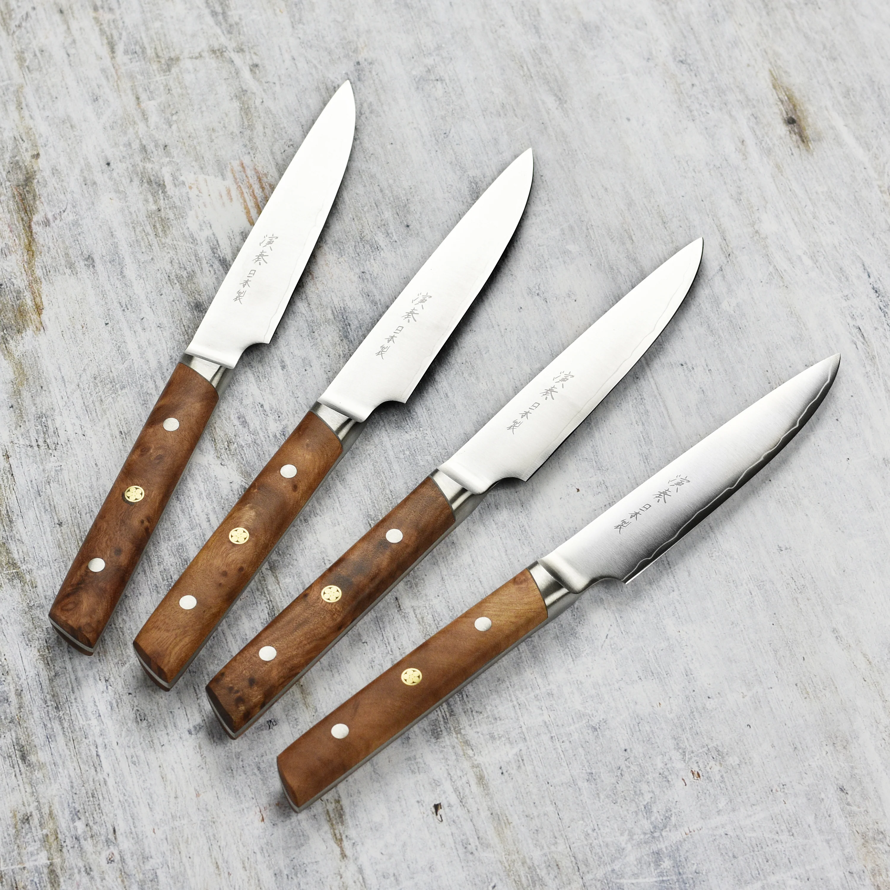 Enso Modern 4 Piece Steak Knife Set, Dark Birchwood - Image 8