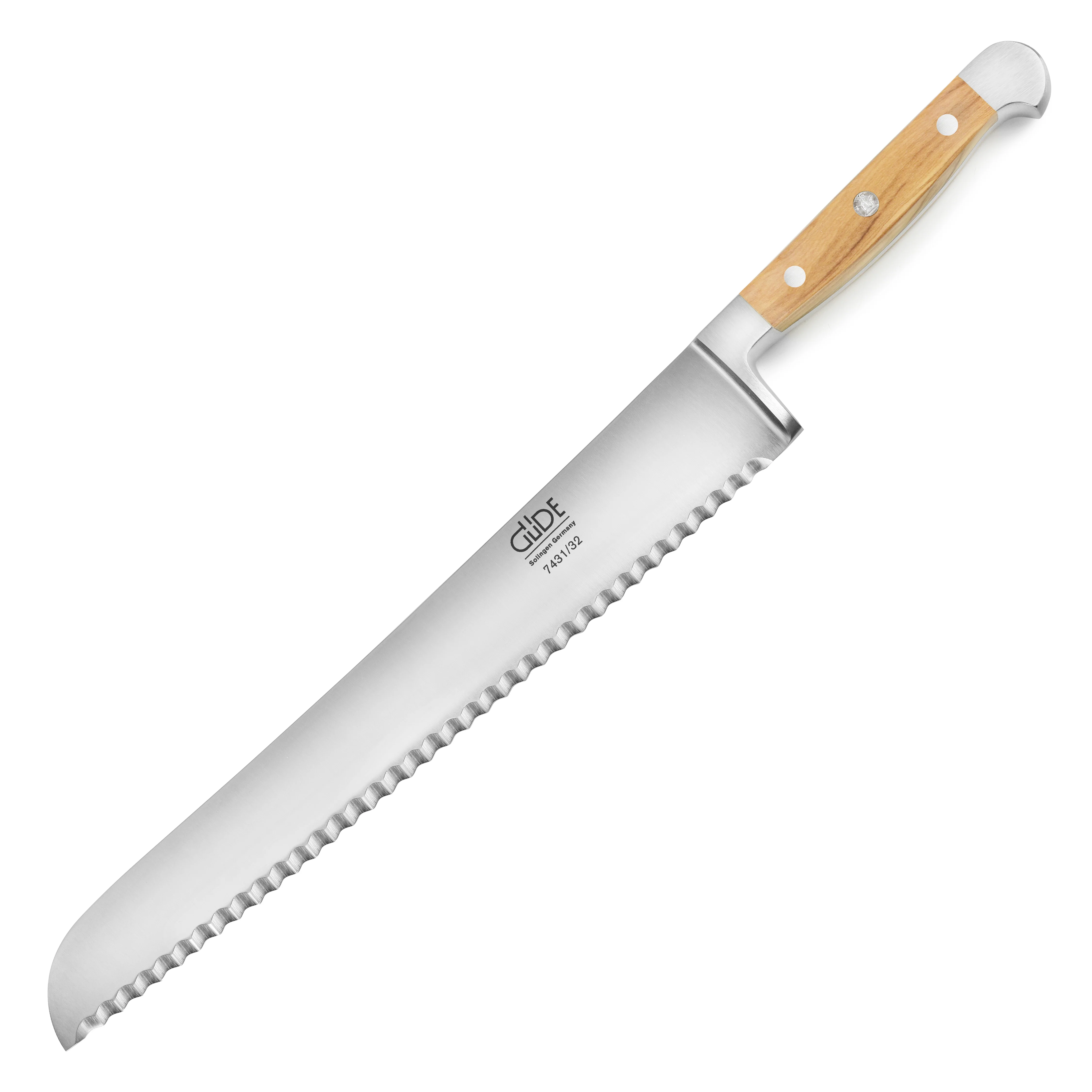 Franz Gude 12.6" Large Bread Knife with Olive Wood Handle, Ambidextrous - Image 4
