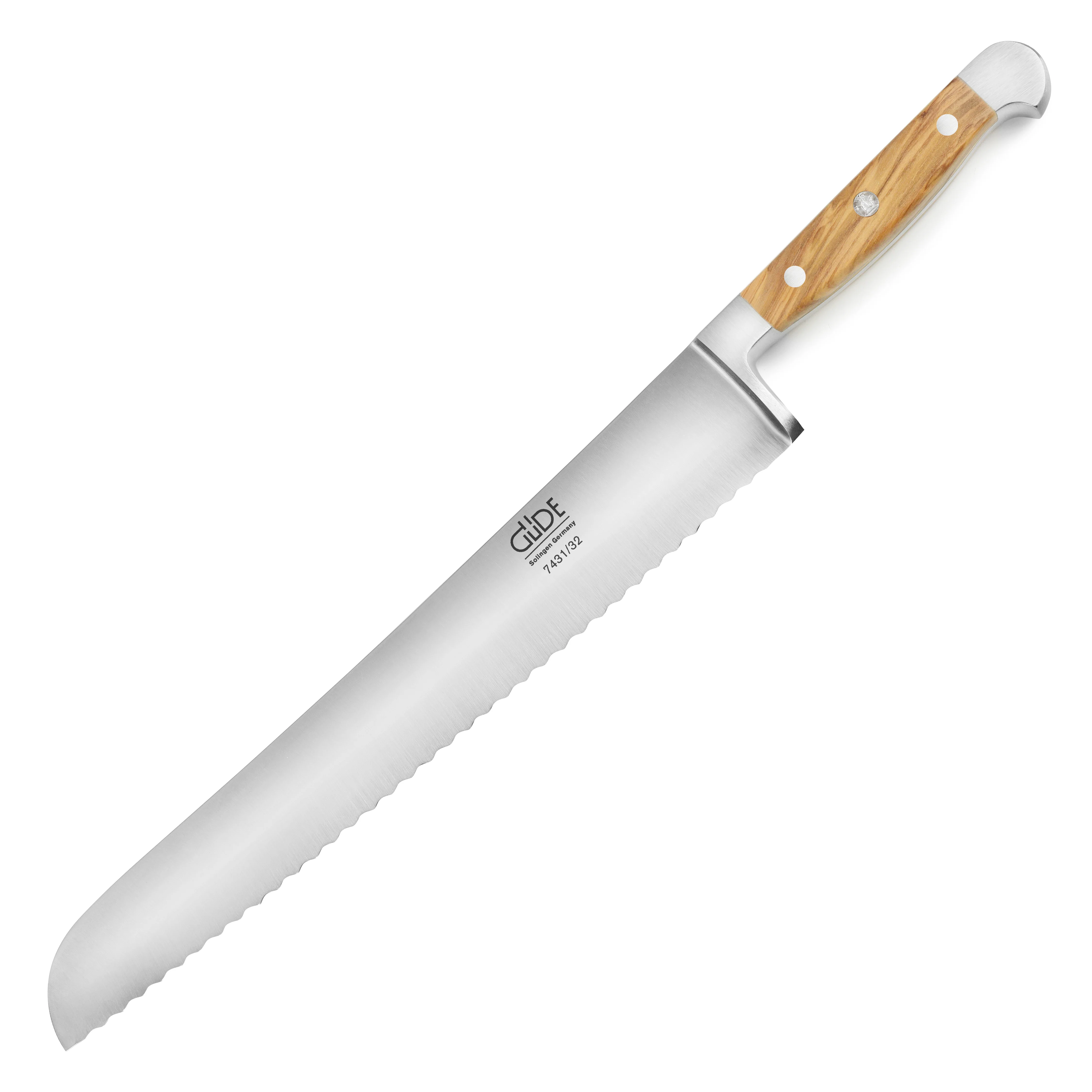 Franz Gude 12.6" Large Bread Knife with Olive Wood Handle, Right-Handed - Image 4