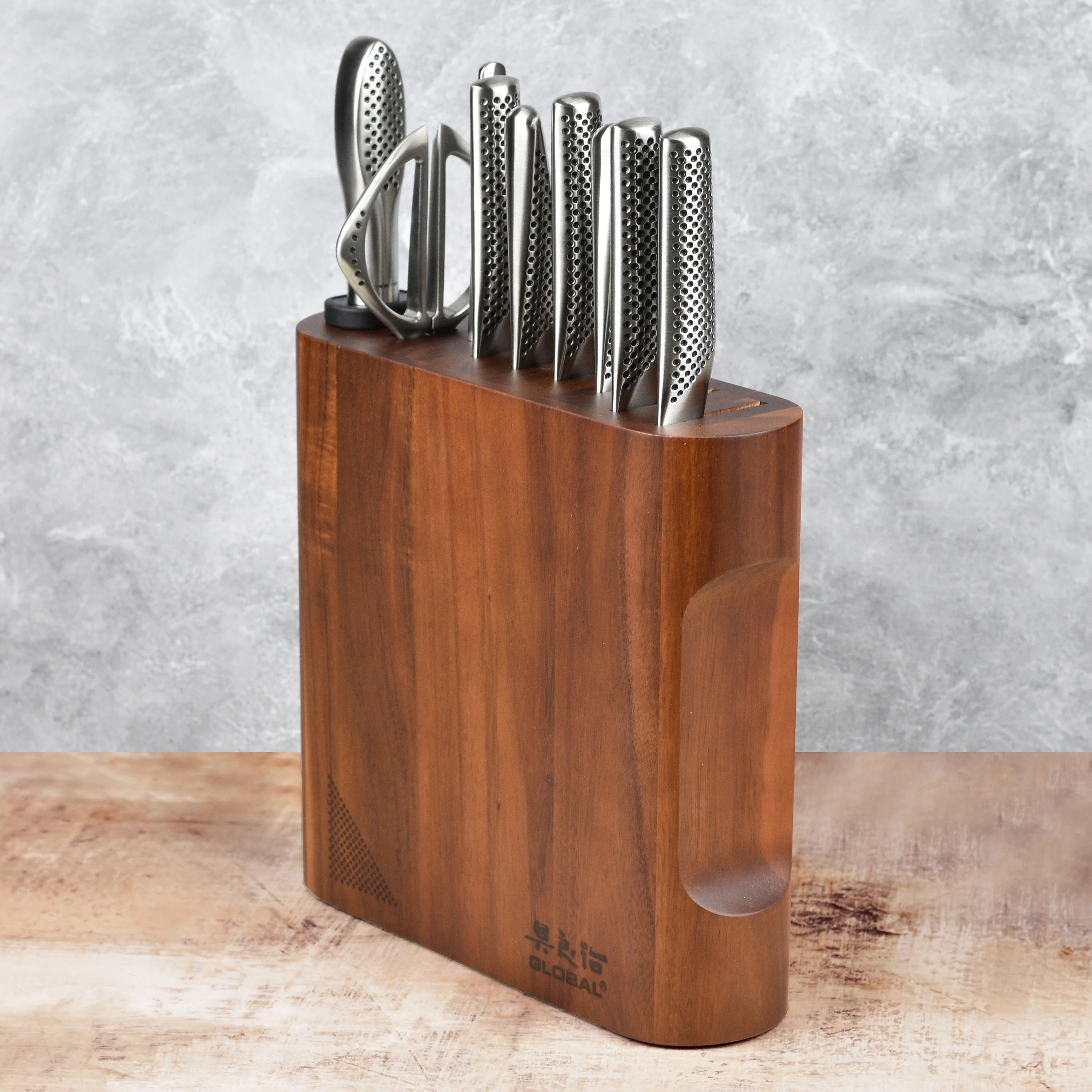 Global Kanpeki 10 Piece Knife Block Set, Acacia - Image 11