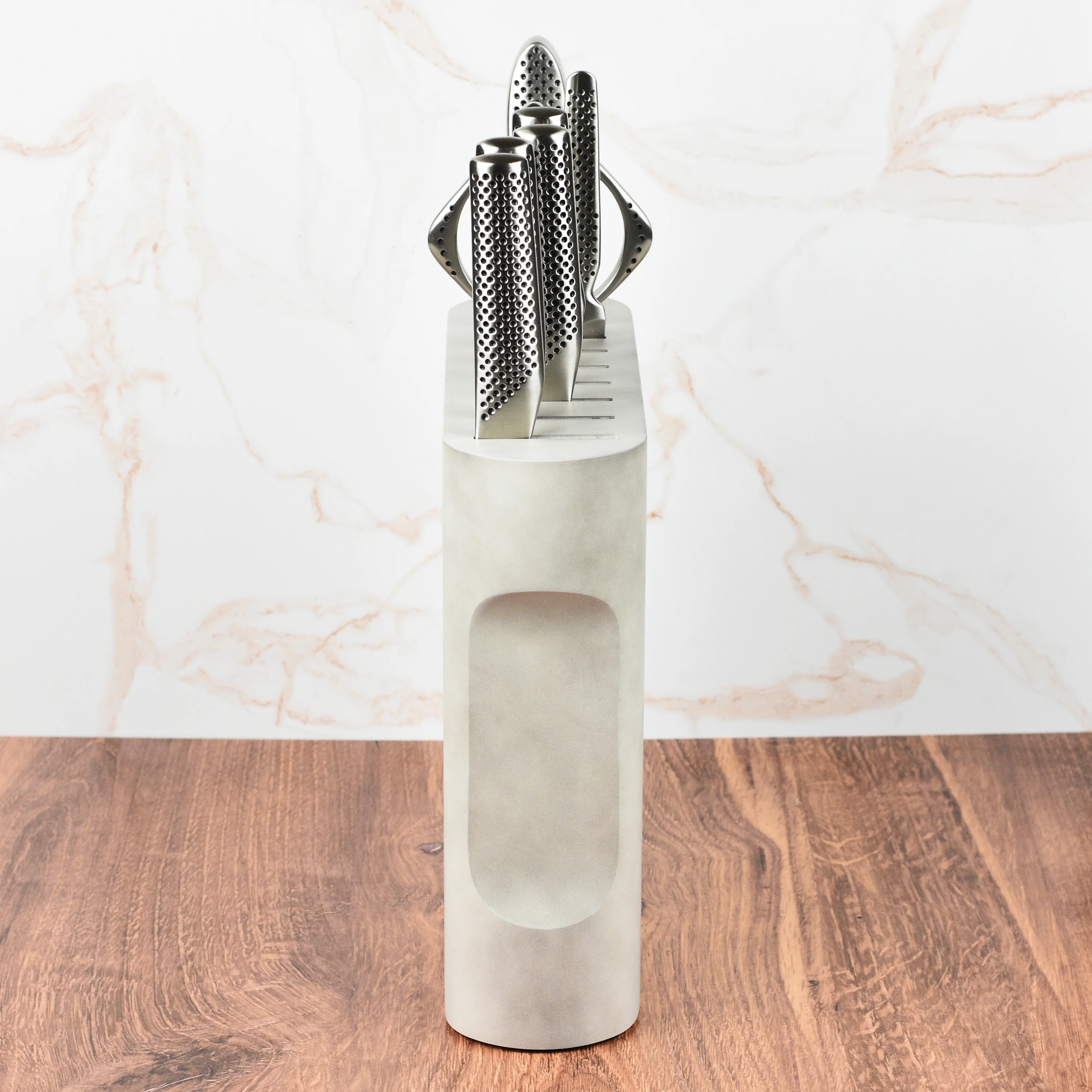 Global Kanpeki 10 Piece Knife Block Set, Cement Gray - Image 12