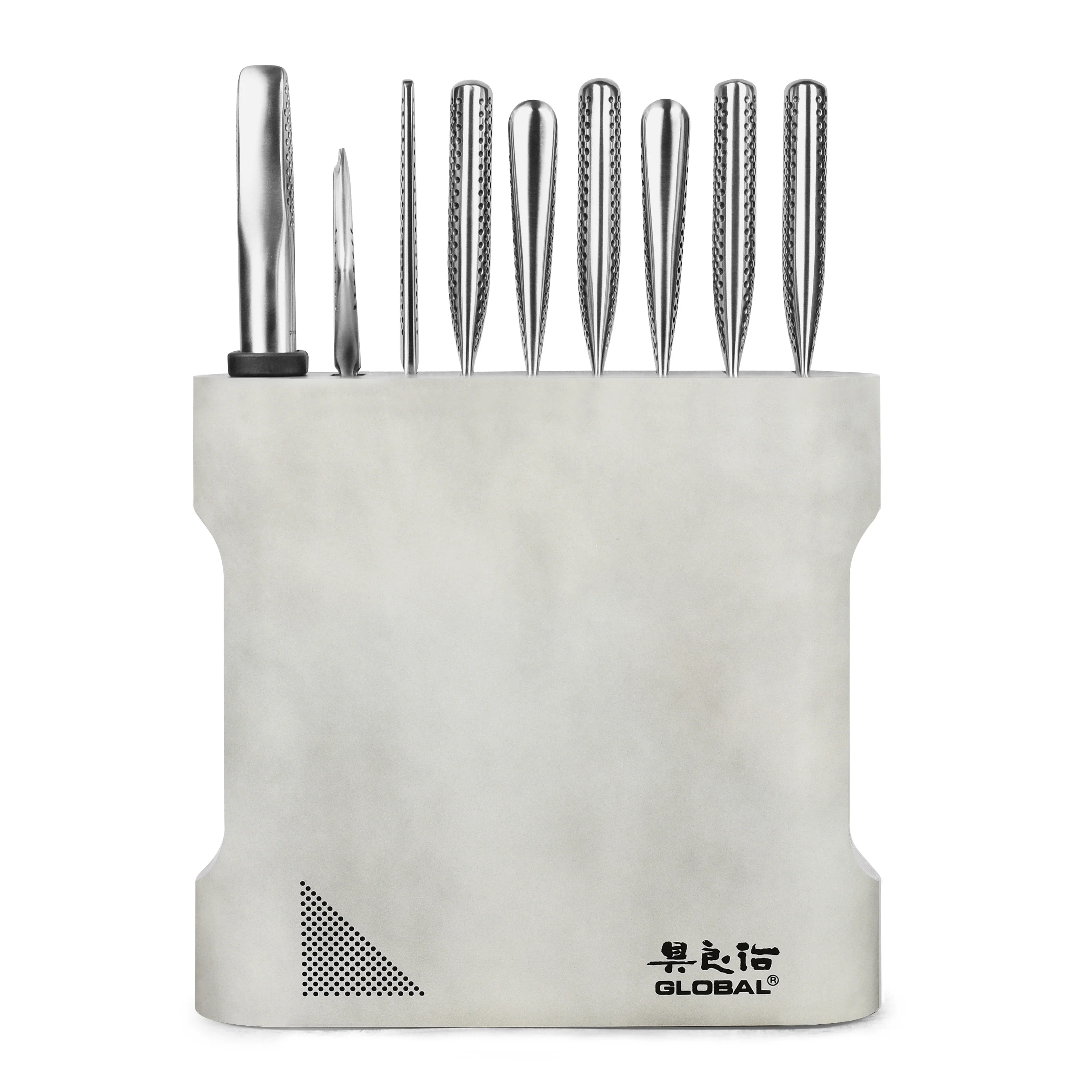 Global Kanpeki 10 Piece Knife Block Set, Cement Gray - Image 13
