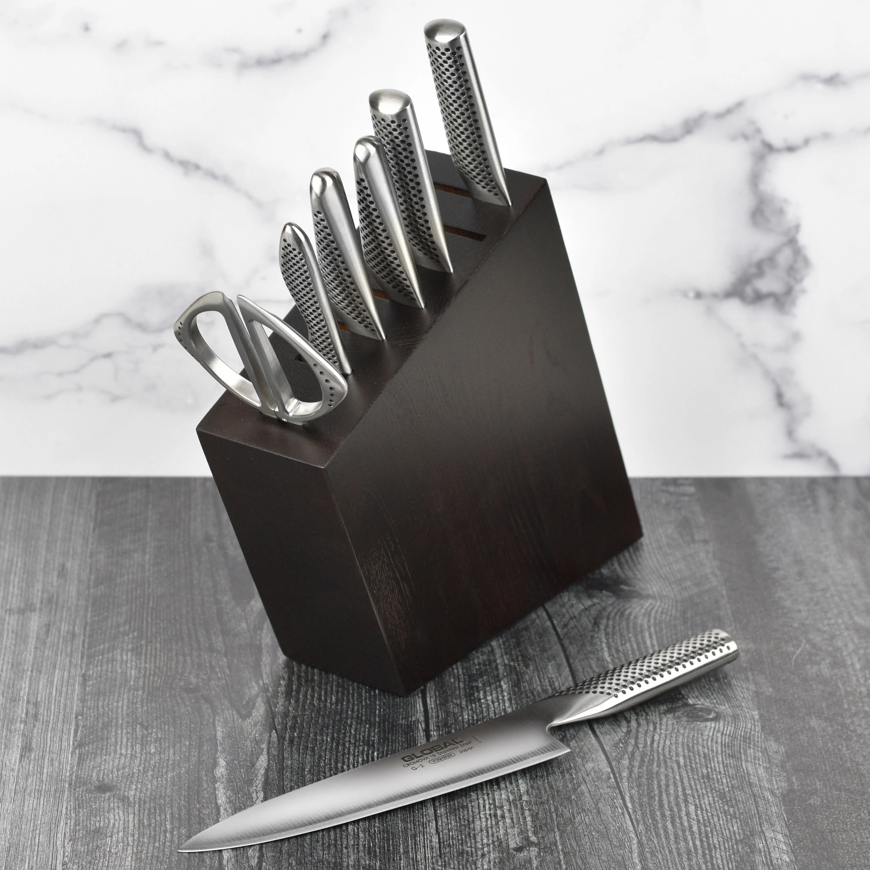 Global 8 Piece Walnut Knife Block Set - Image 3