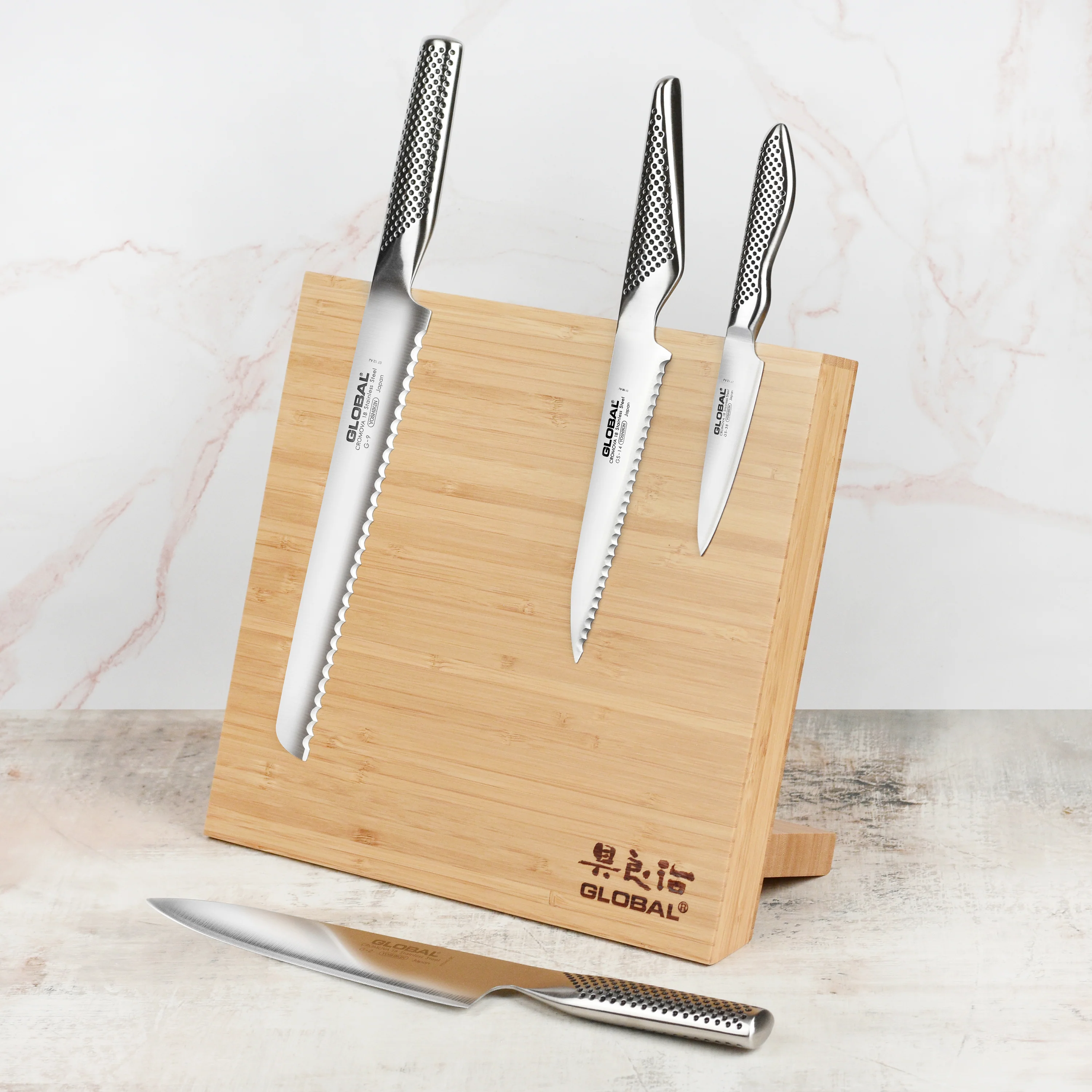 Global 5 Piece Magnetic Easel Knife Set, Bamboo Block - Image 7