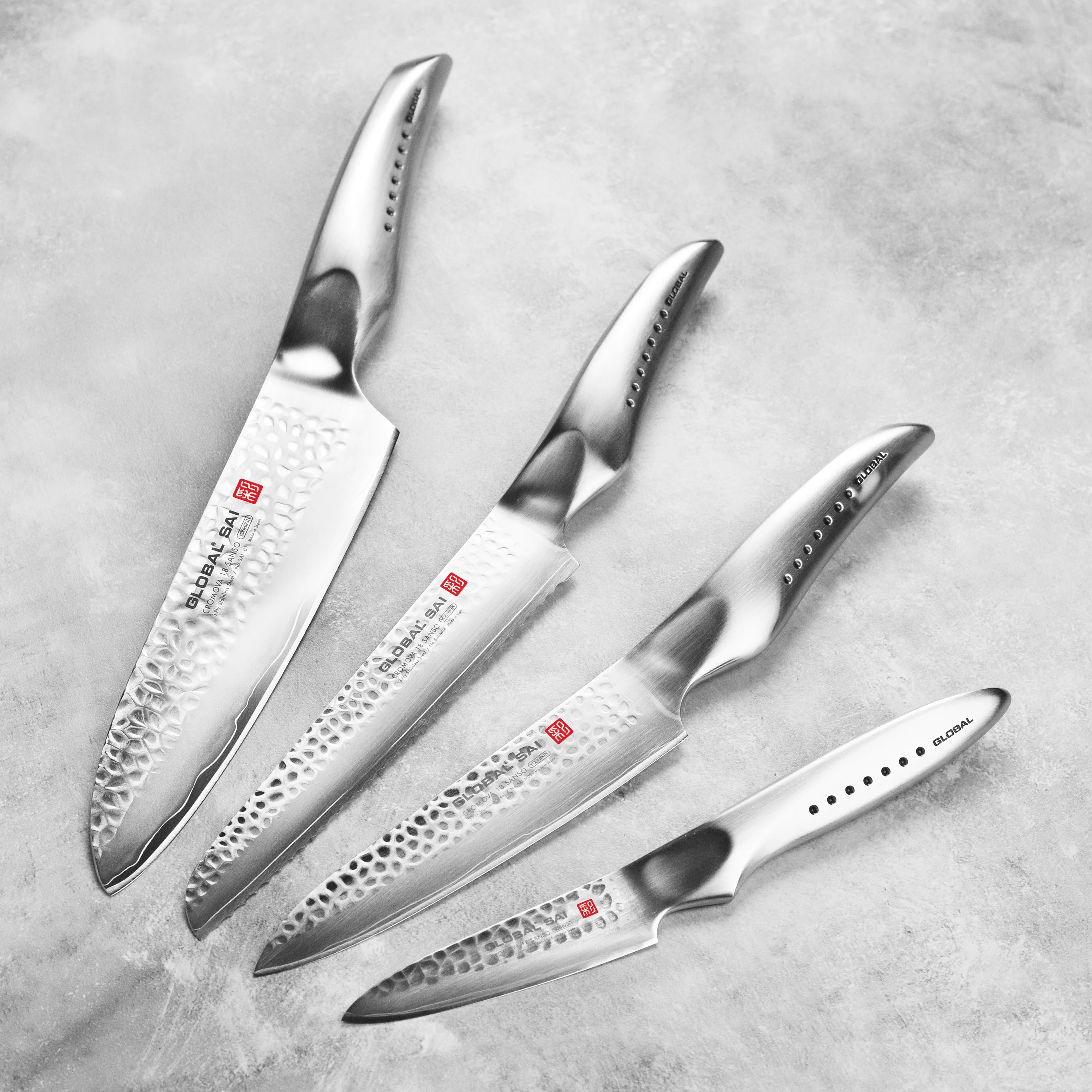 Global Sai 5 Piece Magnetic Easel Knife Set, Acacia Block - Image 2