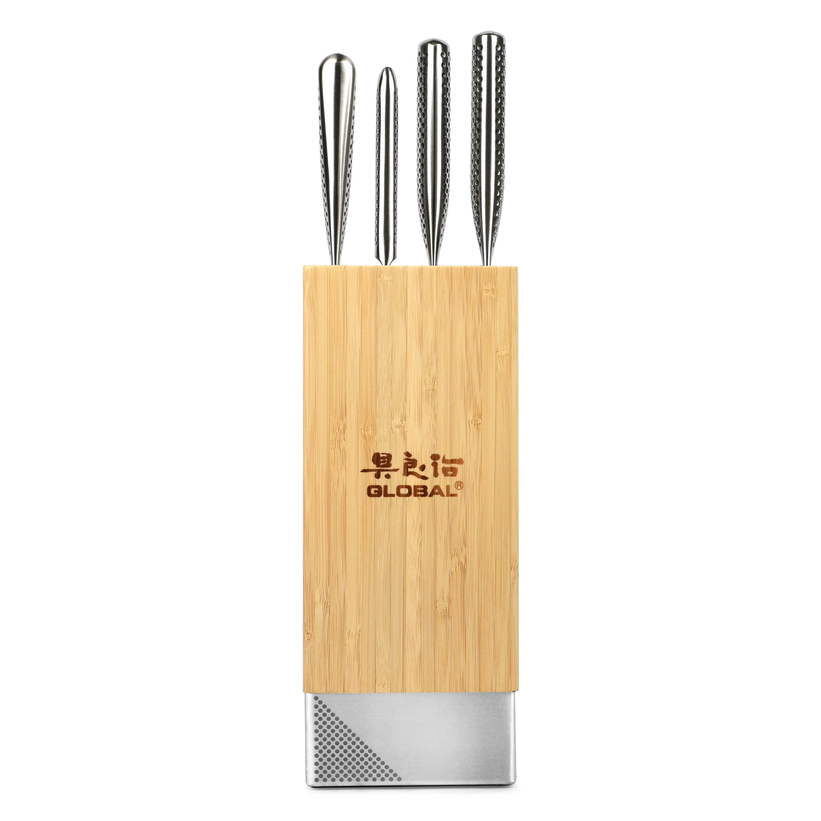 Global Toshi 5 Piece Knife Block Set, Bamboo - Image 5