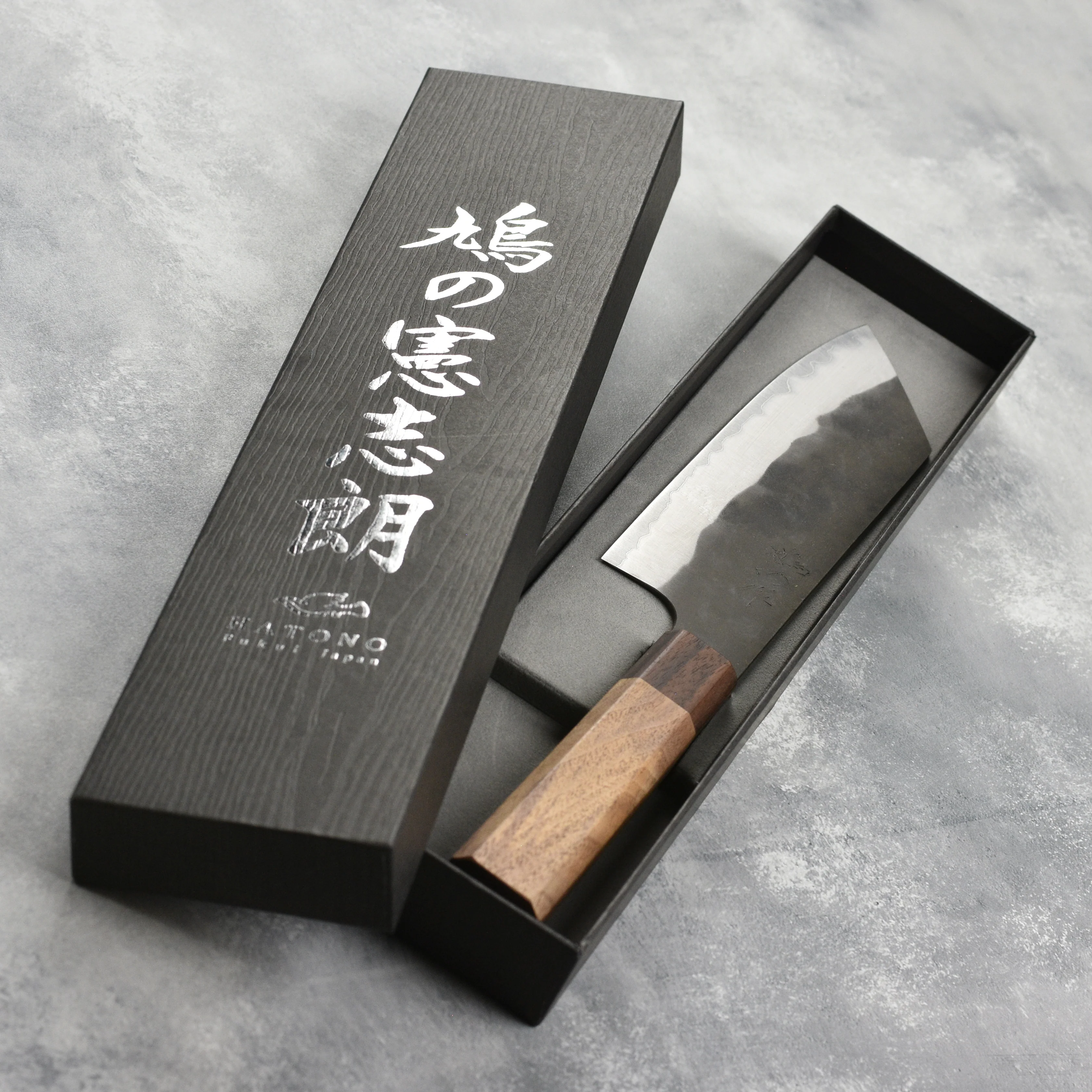 Hatono Aogami Super Kurouchi Stainless Clad 7" Bunka - Image 3