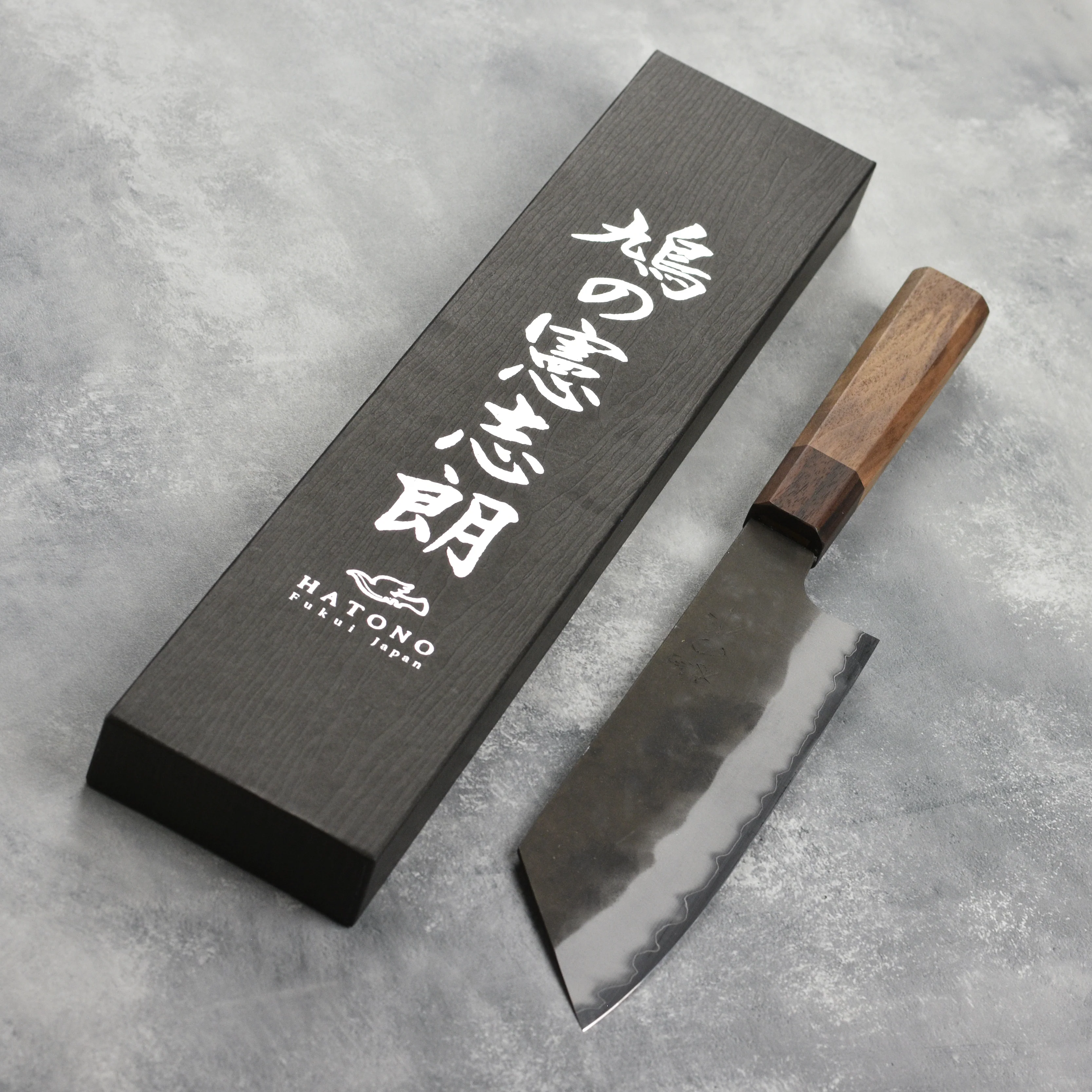 Hatono Aogami Super Kurouchi Stainless Clad 7" Bunka - Image 7