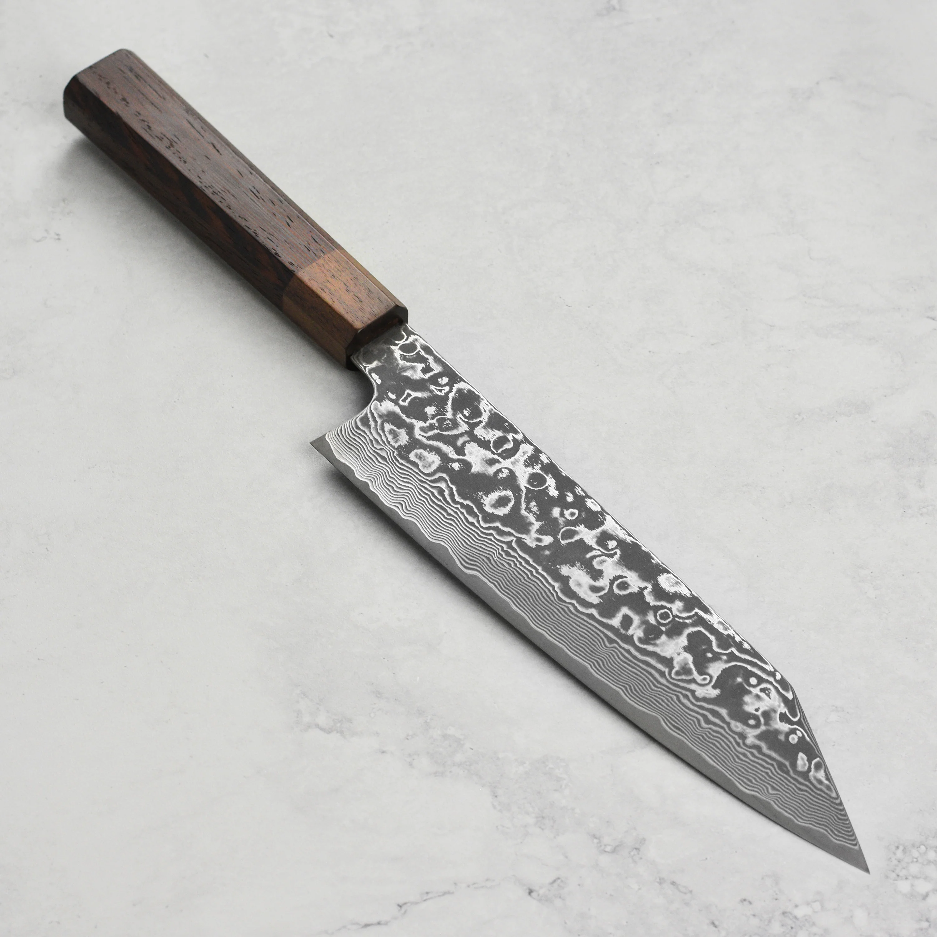 Hatono SG2 Kurozome Damascus 8.25" Kiritsuke Gyuto - Image 6