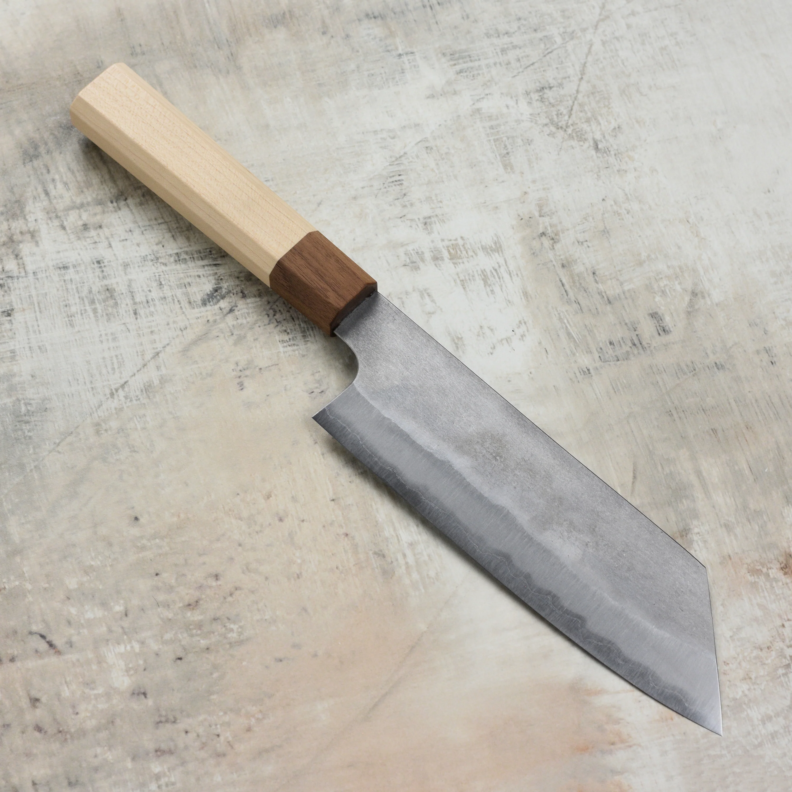 Hatono Shirogami #1 Nashiji Stainless Clad 7" Bunka - Image 6