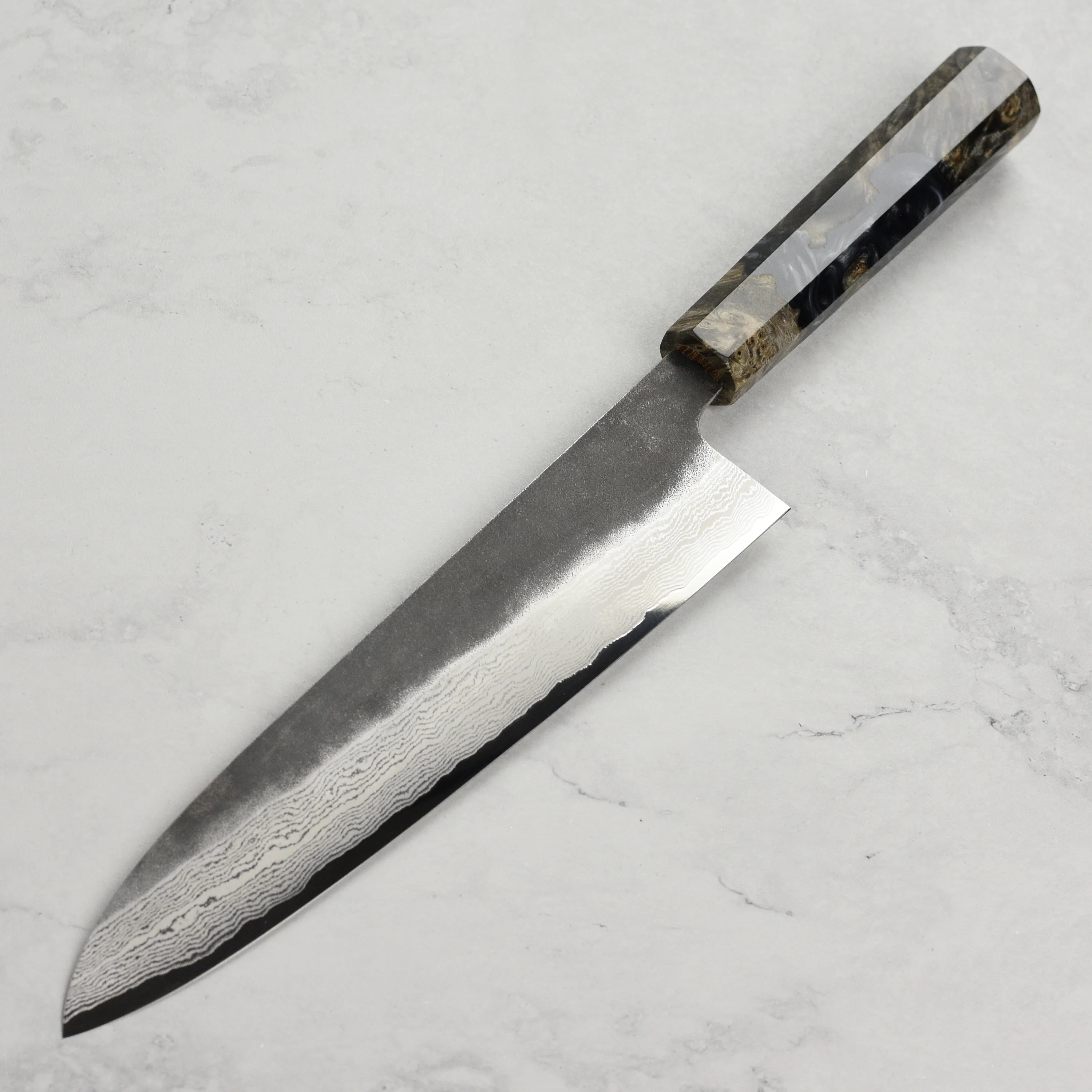 Hatsukokoro Atelier Kurouchi Damascus 9.4" Gyuto - Image 4
