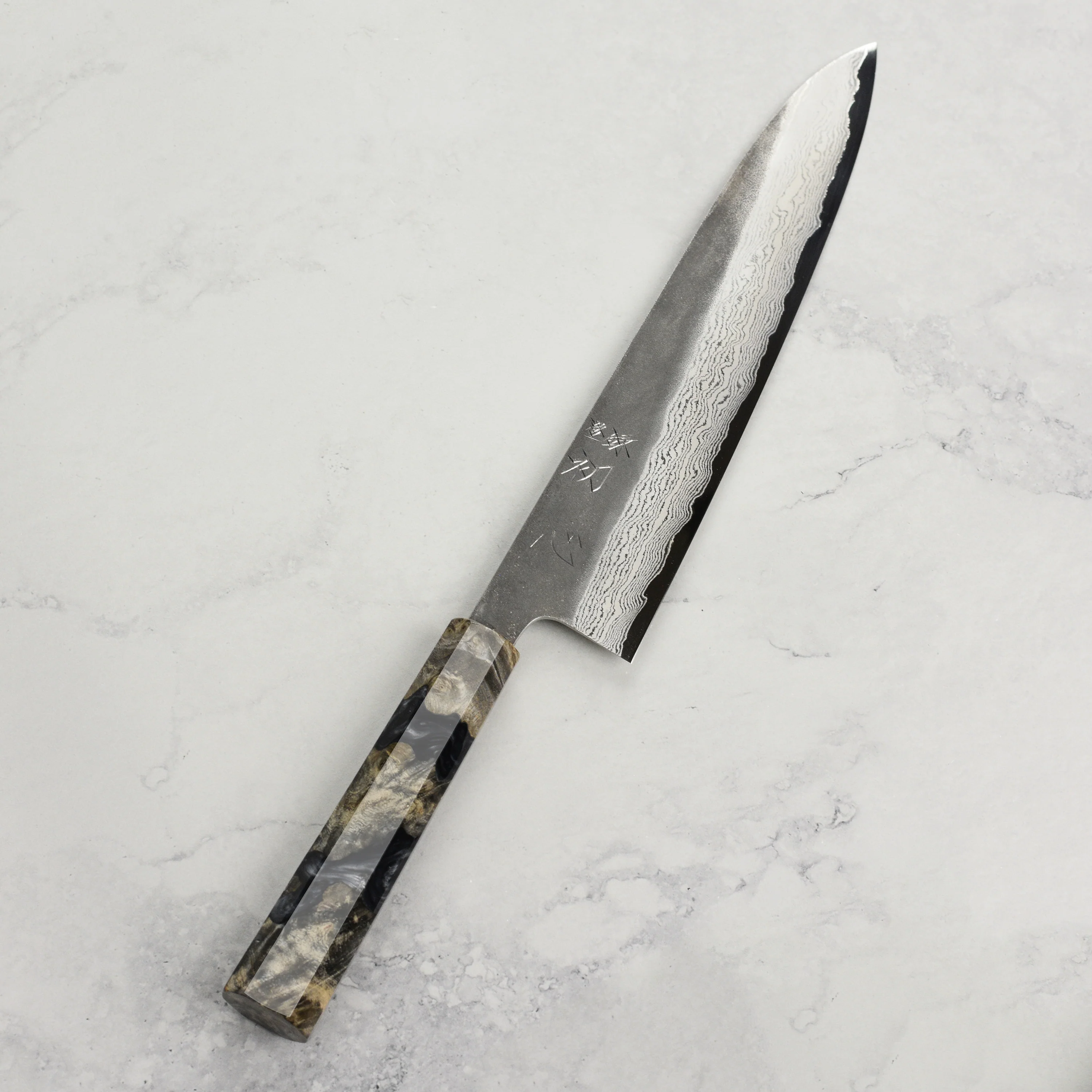 Hatsukokoro Atelier Kurouchi Damascus 9.4" Gyuto - Image 6