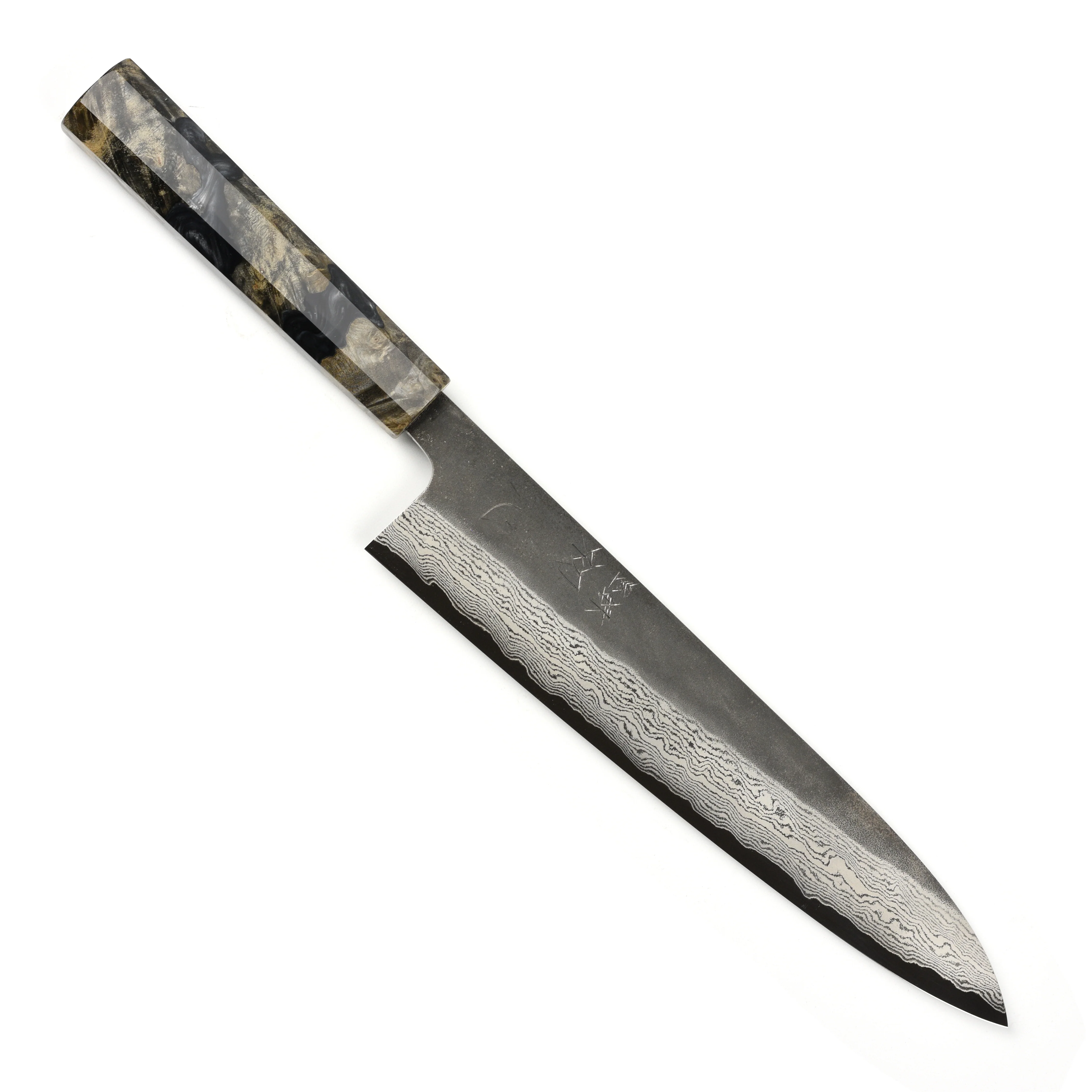 Hatsukokoro Atelier Kurouchi Damascus 9.4" Gyuto - Image 9