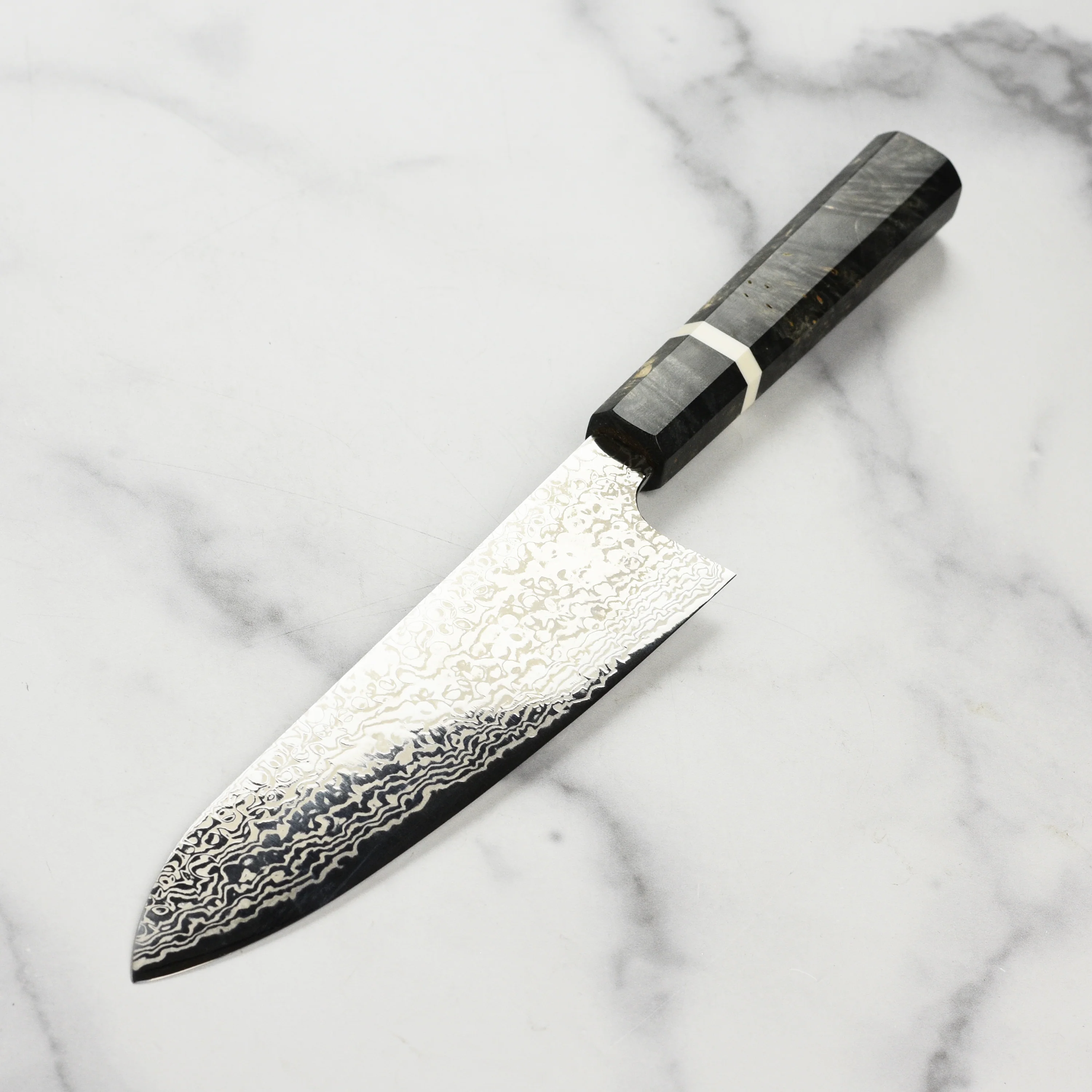 Hatsukokoro x Yauji Ginga34 Damascus 7" Santoku - Image 5