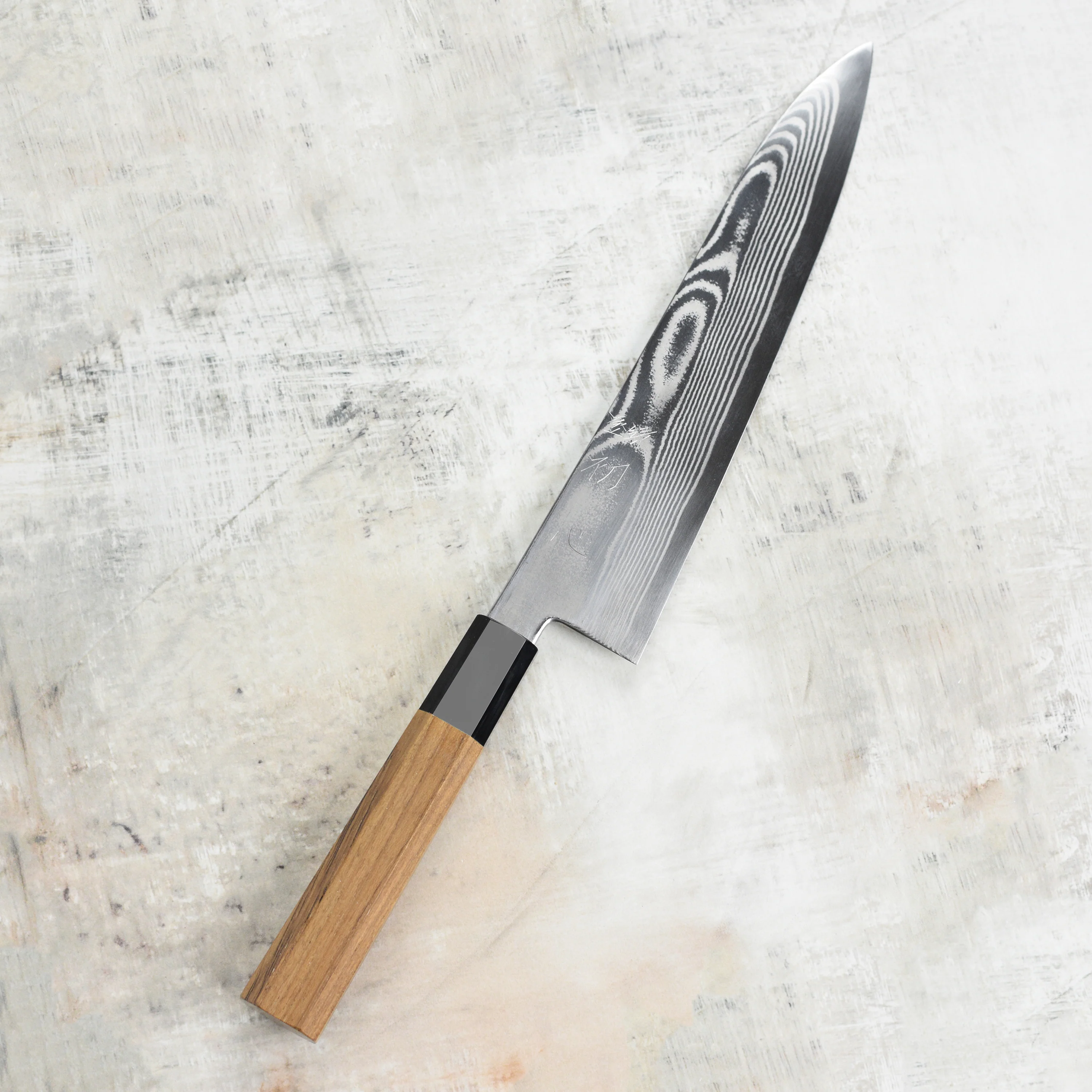 Hatsukokoro Ginsou Ginsan Damascus 8.25" Gyuto - Image 8
