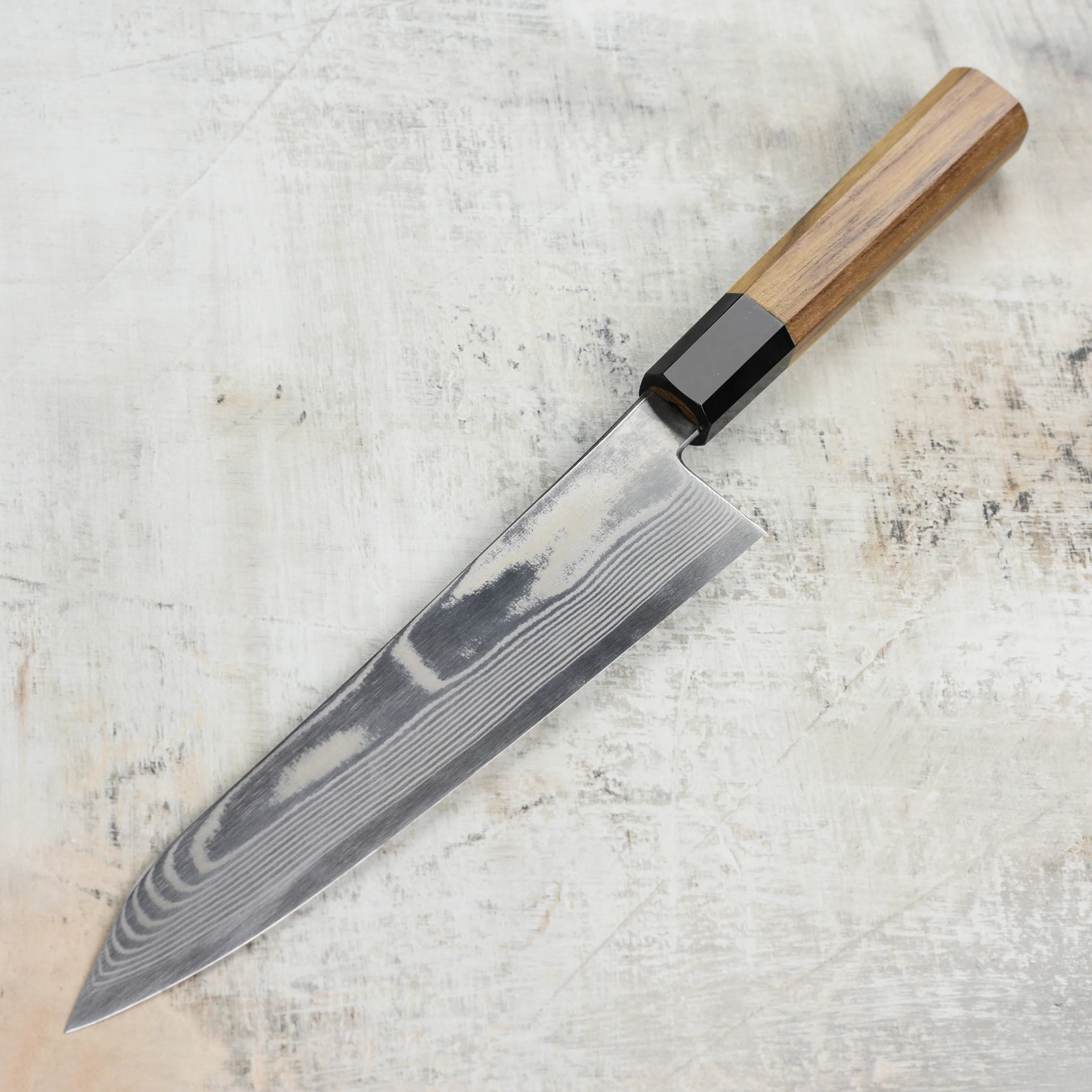 Hatsukokoro Ginsou Ginsan Damascus 8.25" Kiritsuke Gyuto - Image 6