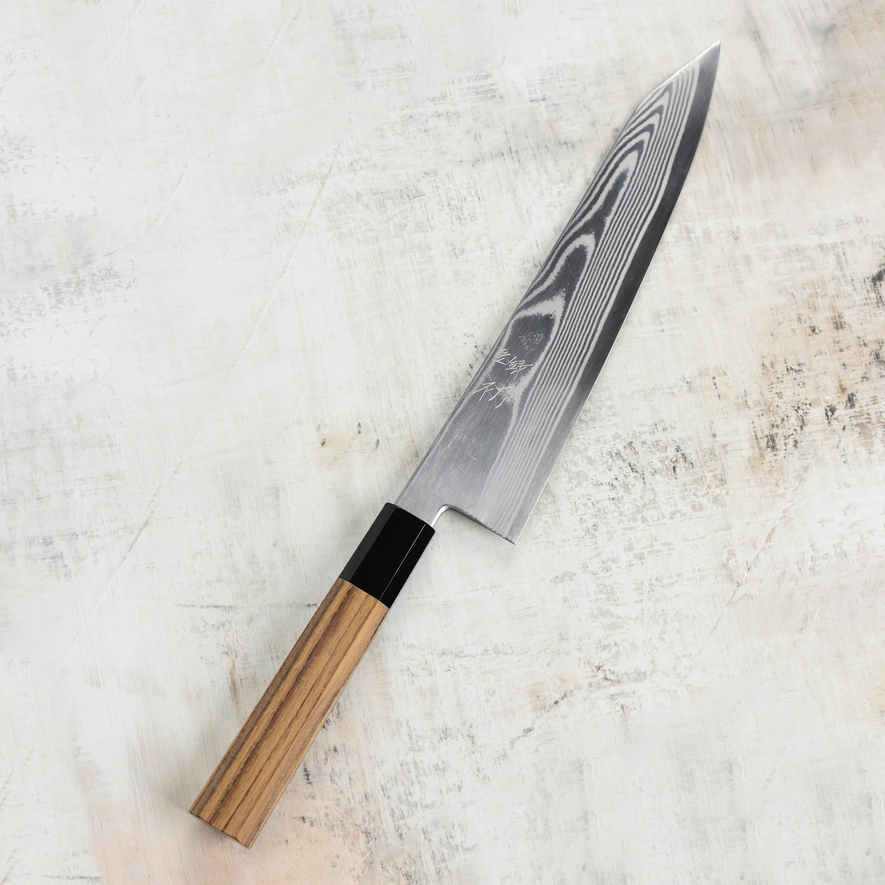 Hatsukokoro Ginsou Ginsan Damascus 8.25" Kiritsuke Gyuto - Image 8