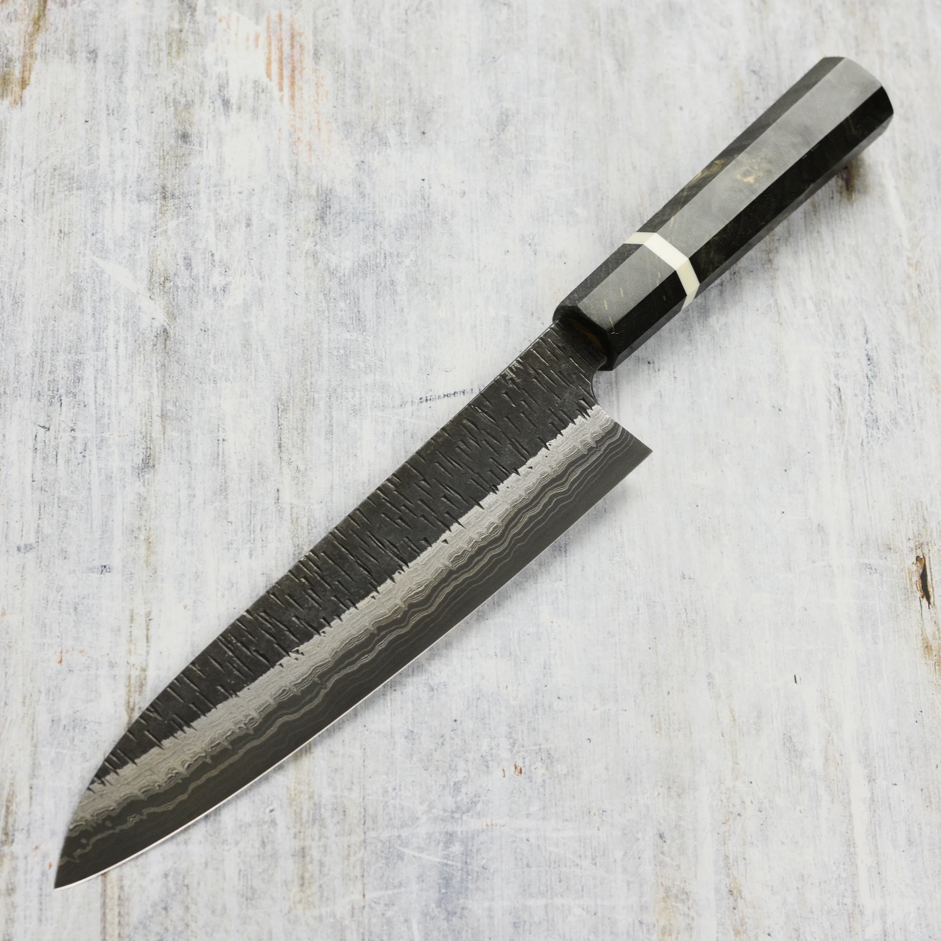 Hatsukokoro x Nigara Itadaki Coreless Damascus 9.4" Gyuto - Image 6