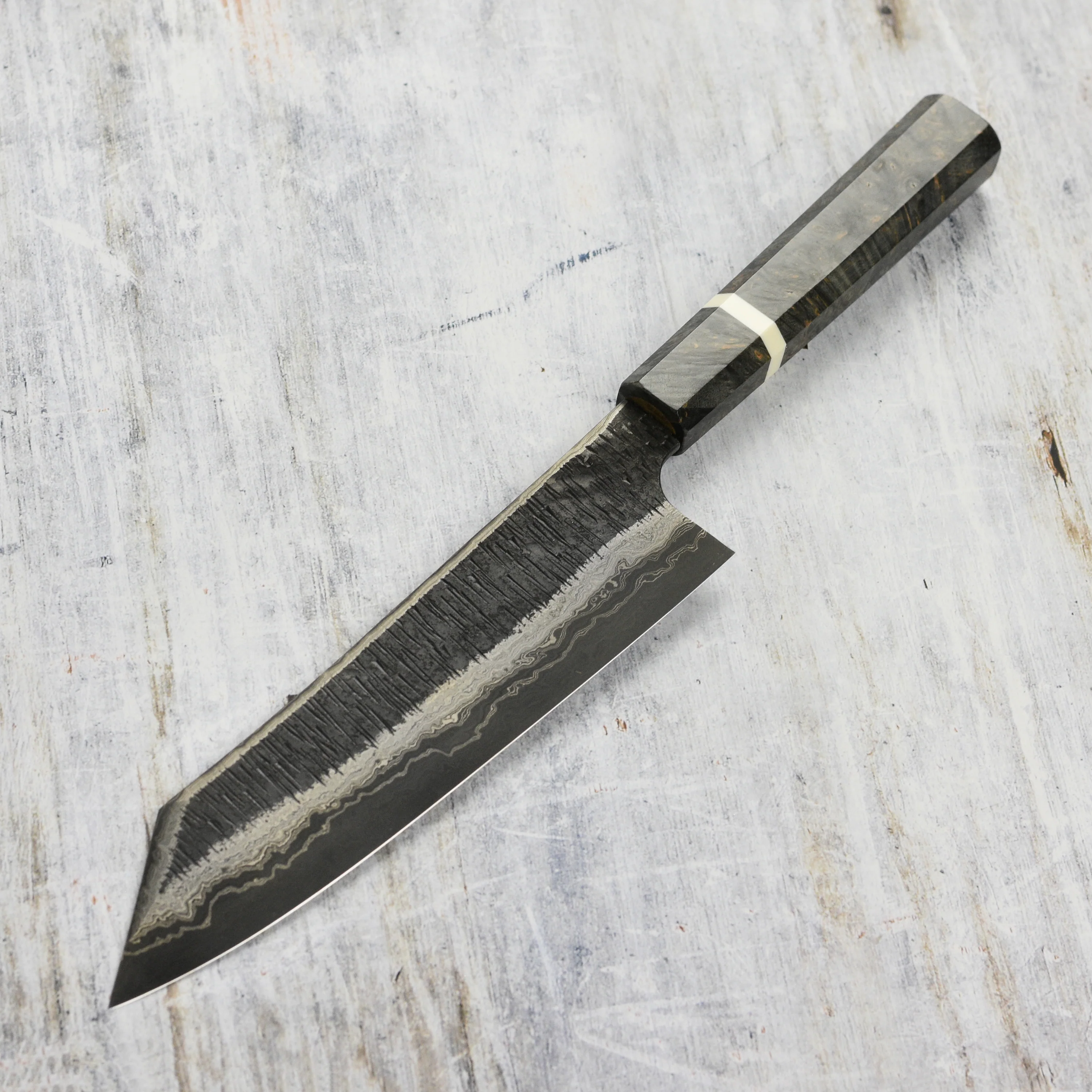 Hatsukokoro x Nigara Itadaki Coreless Damascus 8.25" Kiritsuke Gyuto - Image 6