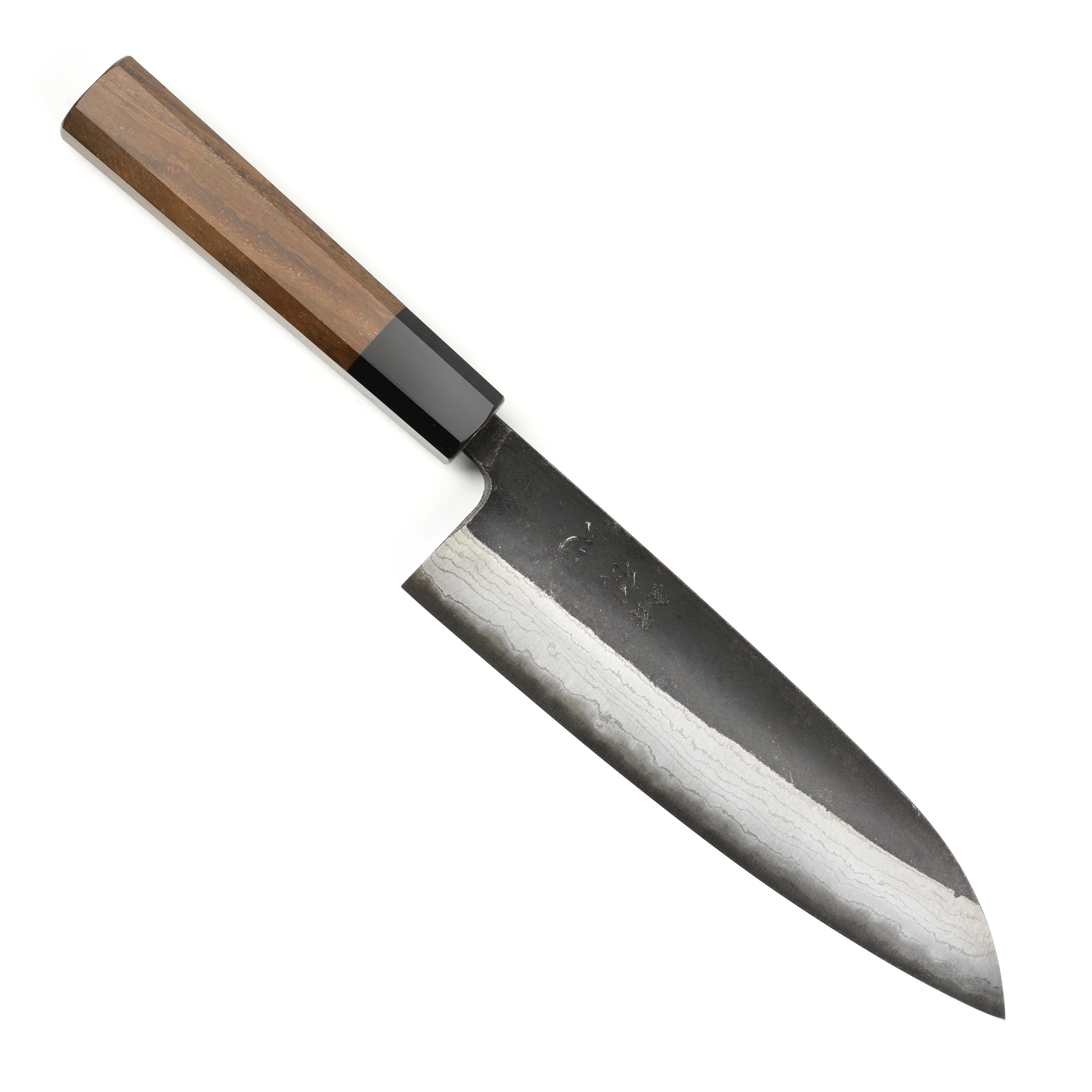 Hatsukokoro Kumokage Aogami Kurouchi Damascus 7" Santoku - Image 5