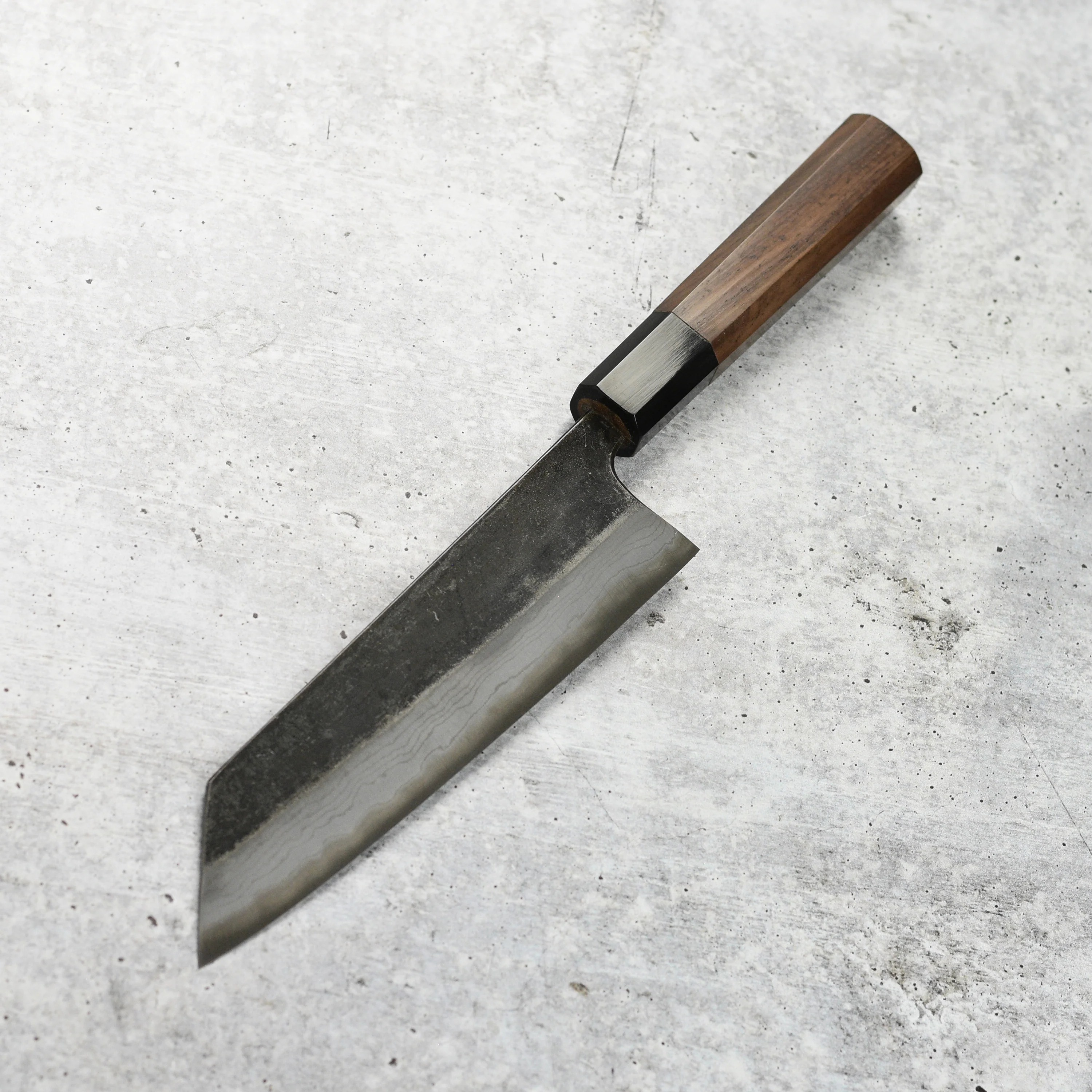 Hatsukokoro Kumokage Aogami #2 Kurouchi Damascus 7" Bunka - Image 8