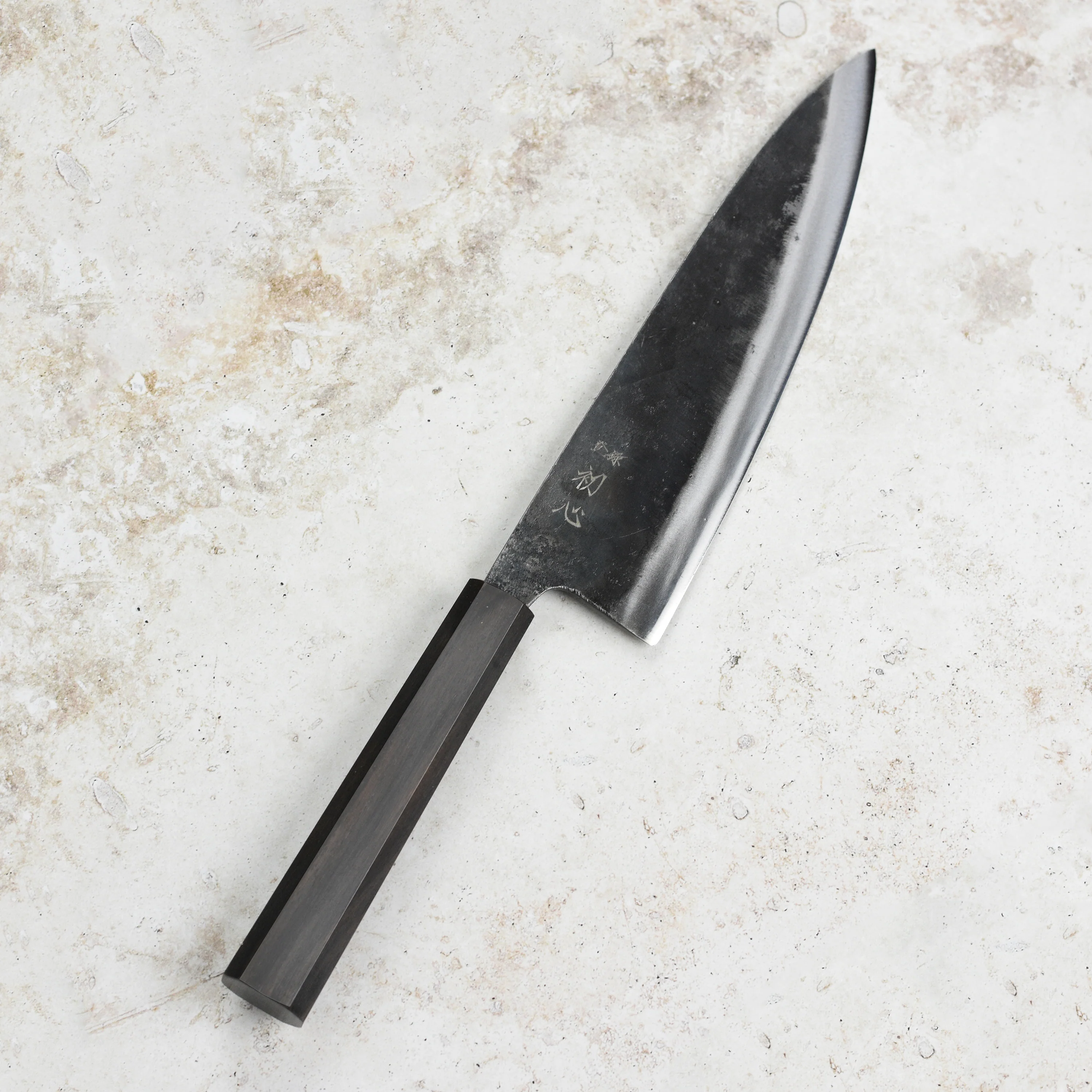 Hatsukokoro Kurogane Aogami #2 Kurouchi 8.25" Gyuto - Image 4