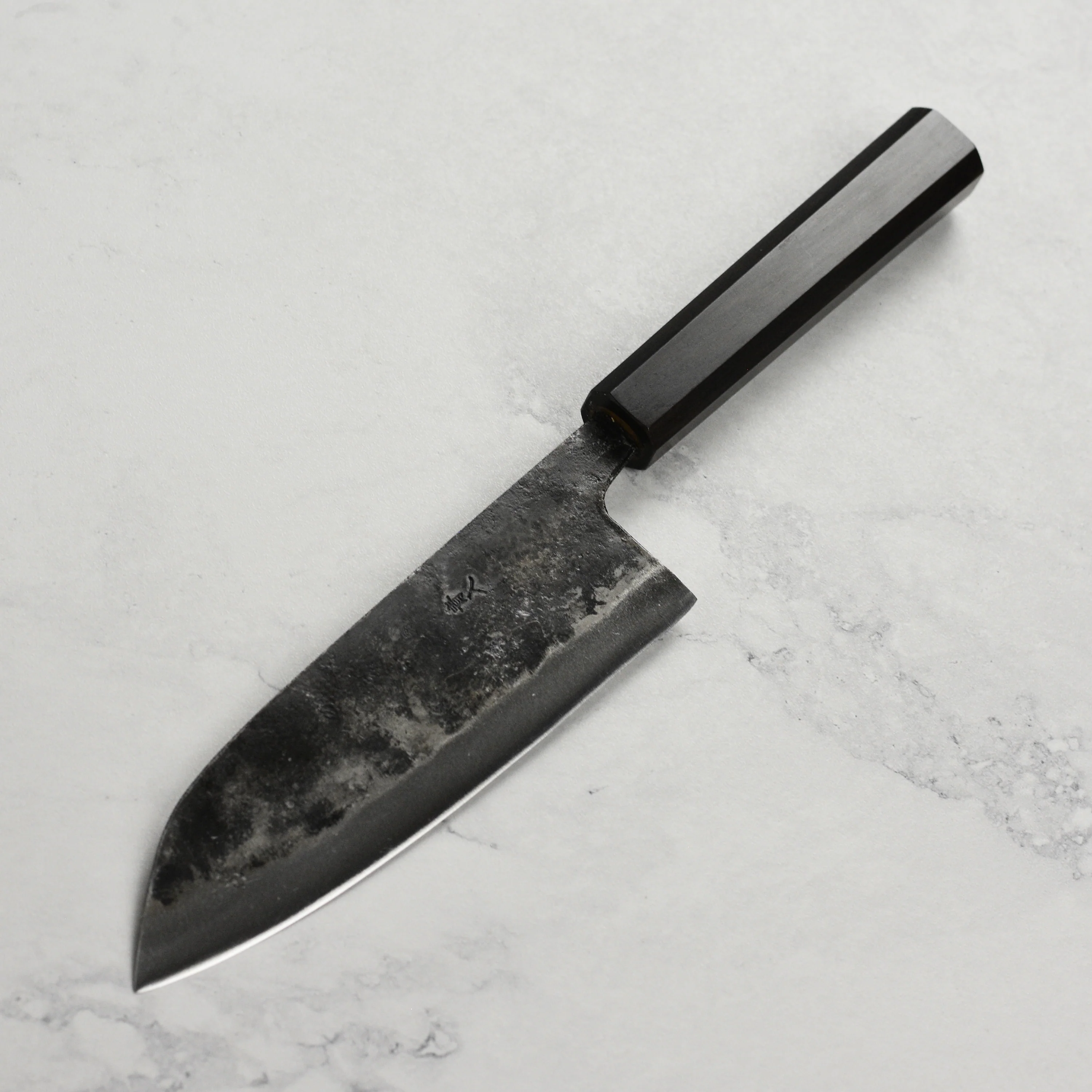 Hatsukokoro Kurogane Aogami #2 Kurouchi 6.5" Santoku - Image 4