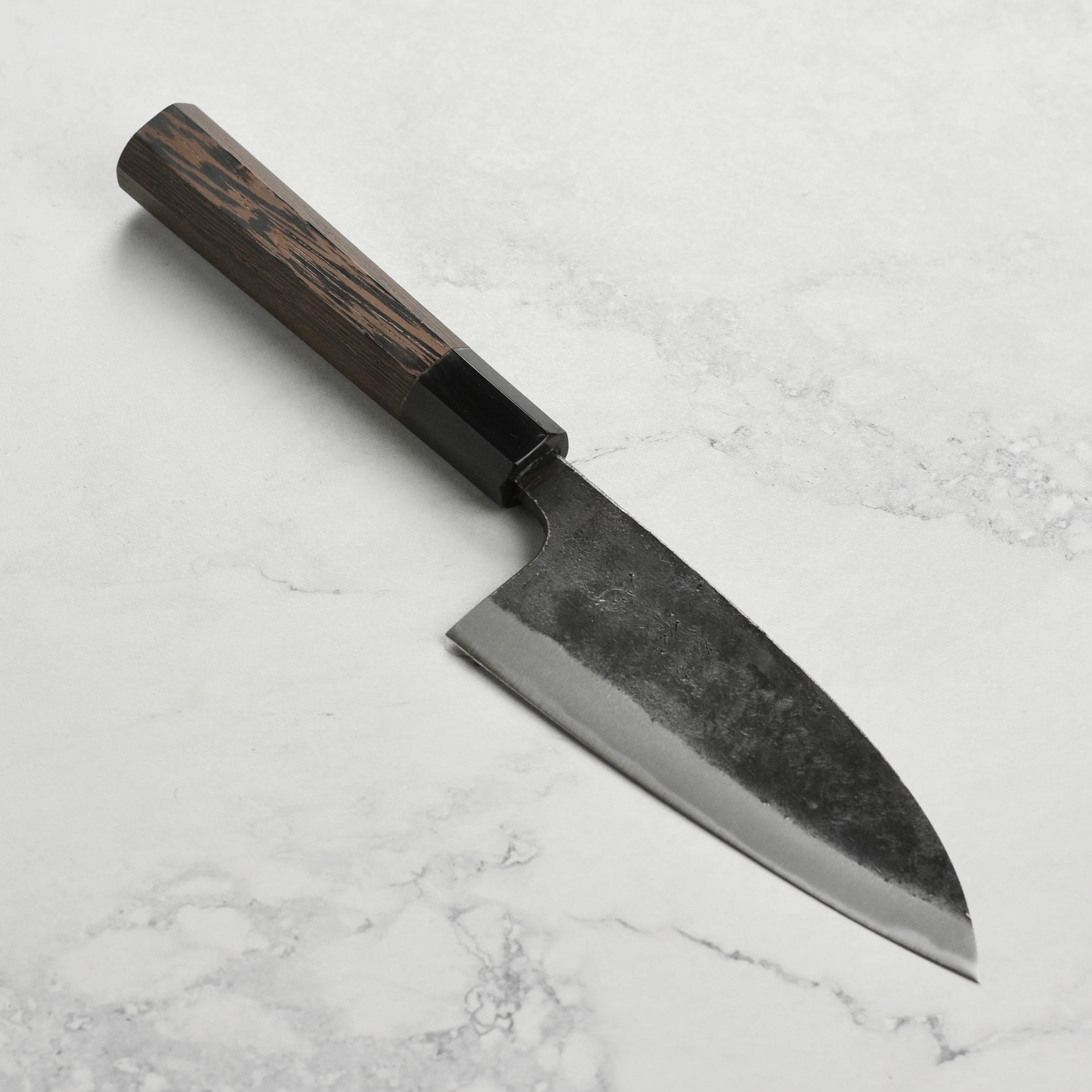 Hatsukokoro Kurokaze Aogami #2 Kurouchi 5.9" Double Bevel Deba, Wenge