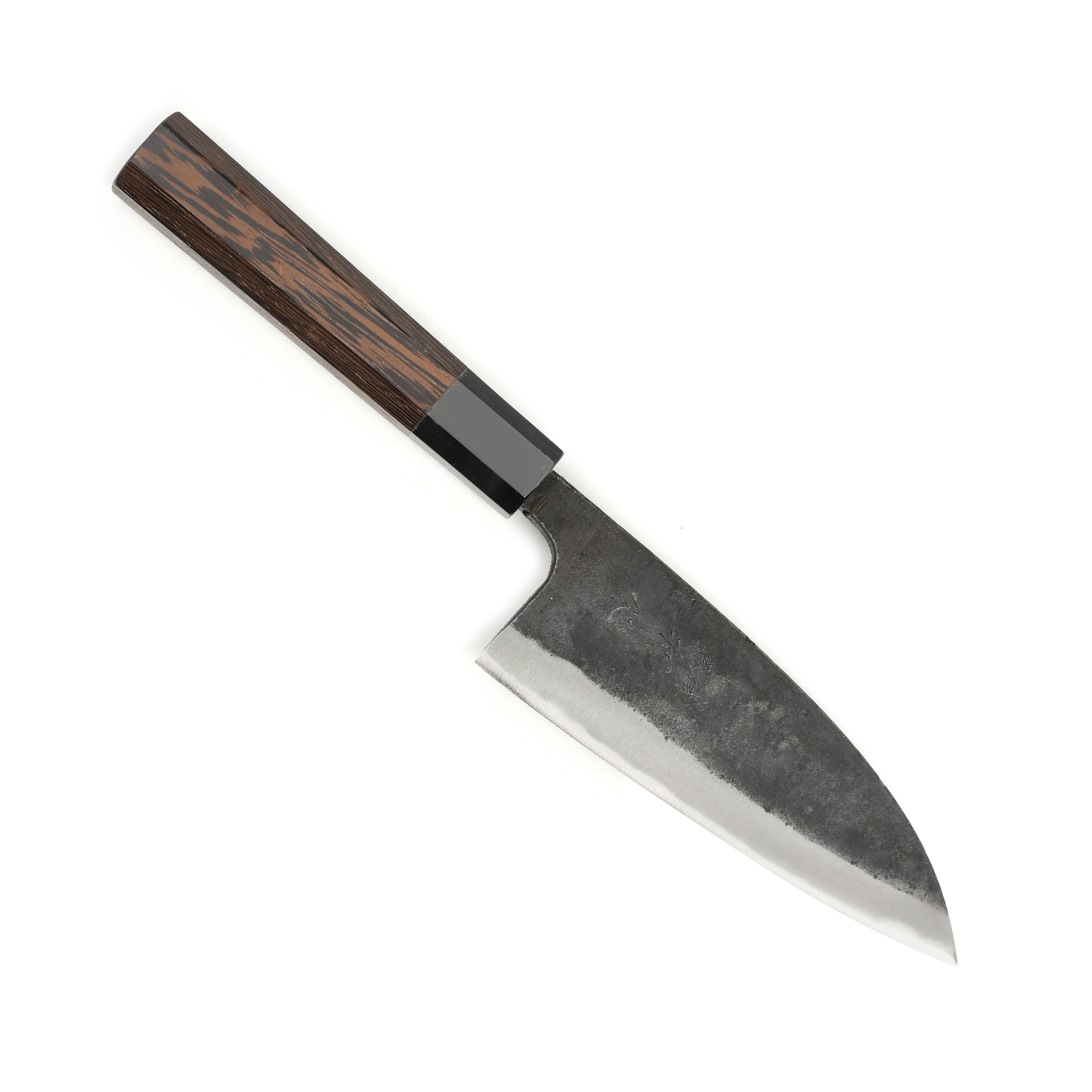 Hatsukokoro Kurokaze Aogami #2 Kurouchi 5.9" Double Bevel Deba, Wenge - Image 5