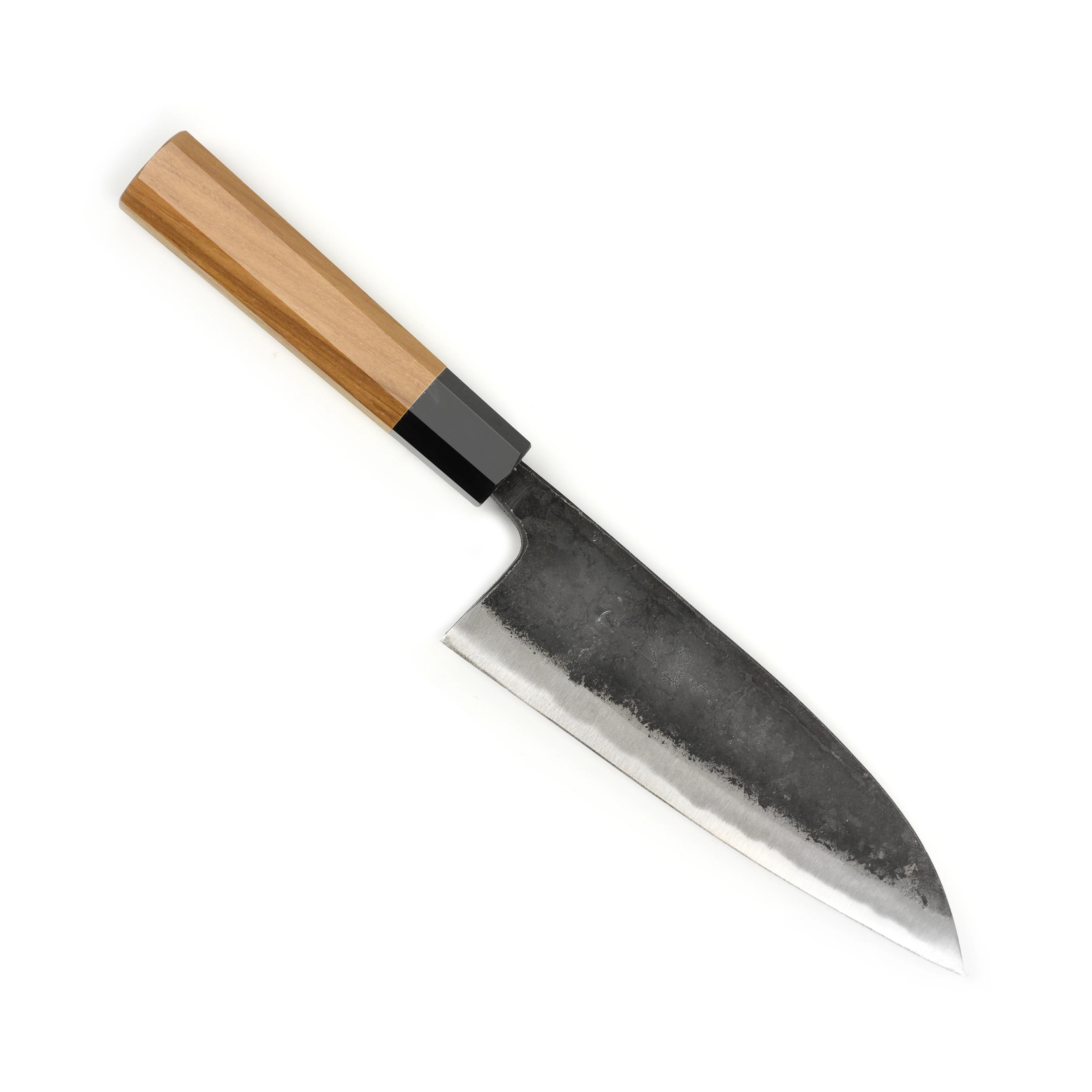 Hatsukokoro Kurokaze Aogami #2 Kurouchi 7" Double Bevel Deba, Teak - Image 5