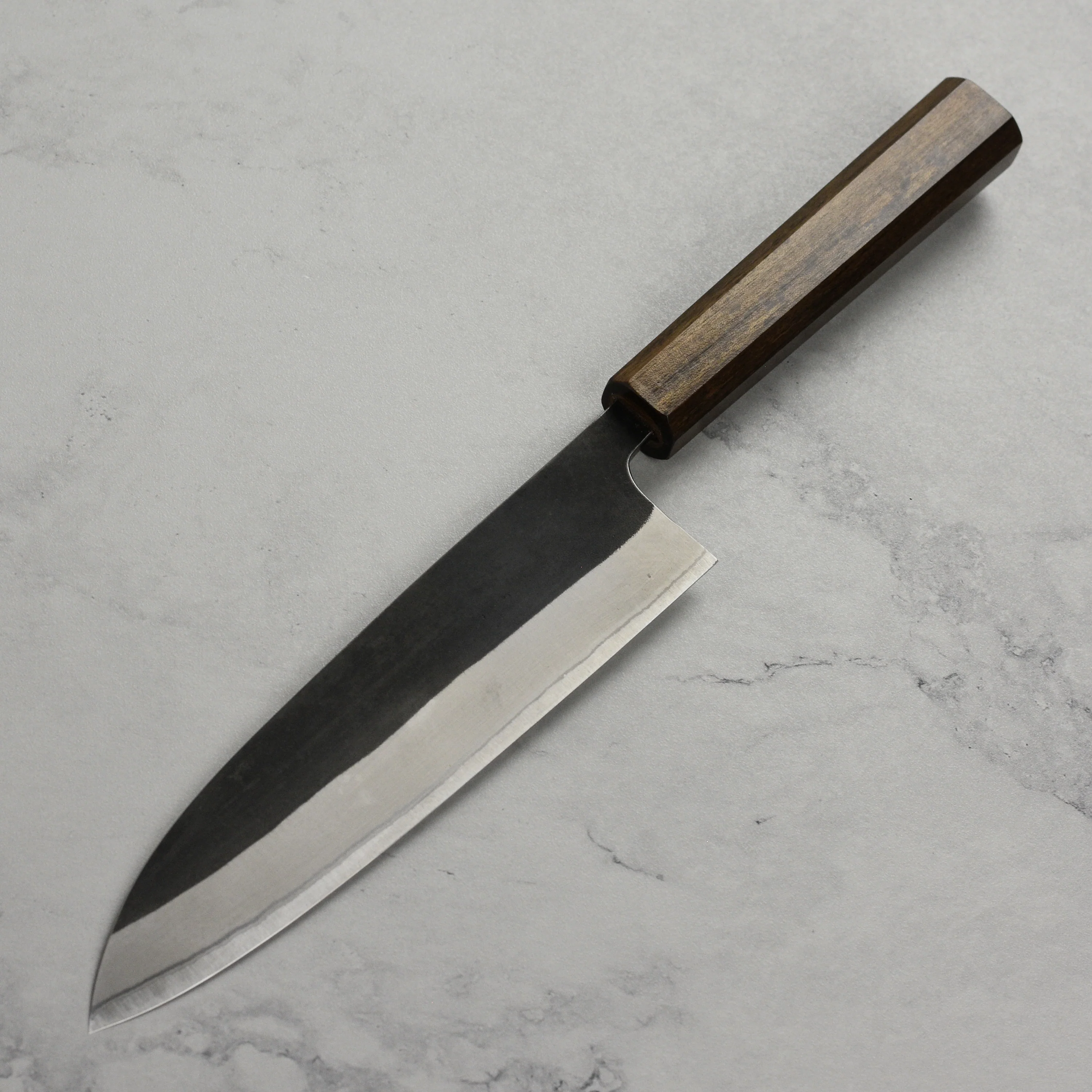 Hatsukokoro Kurokaze Shirogami #2 Kurouchi 7" Gyuto - Image 6