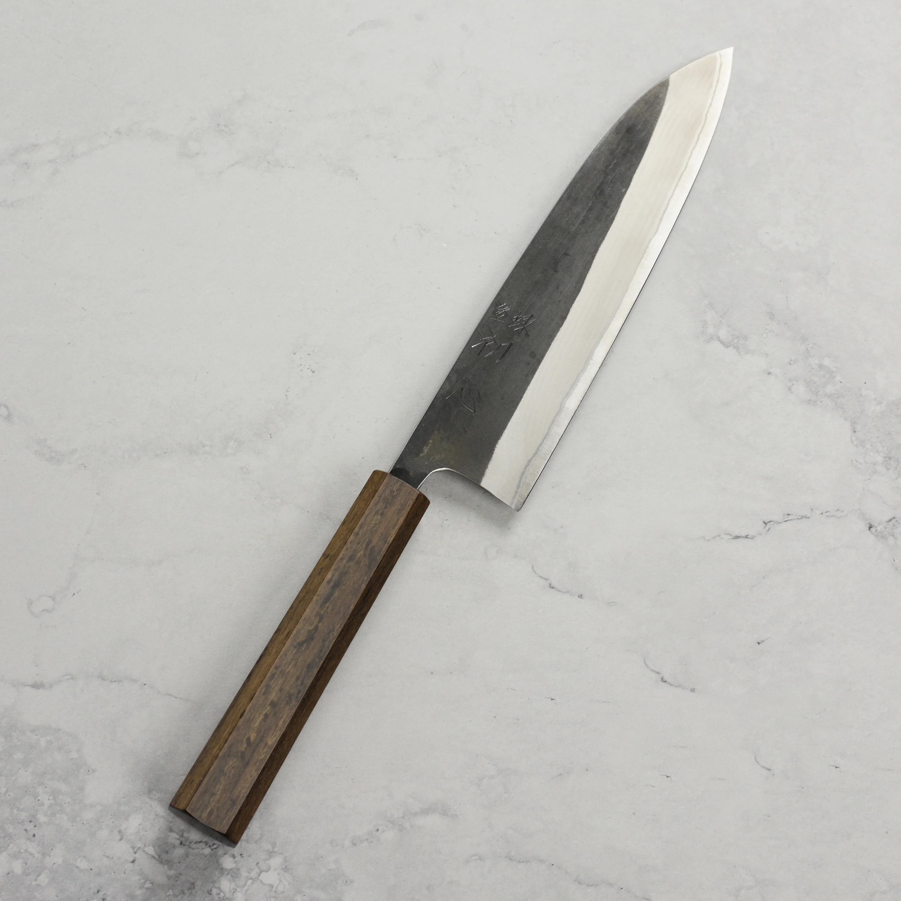 Hatsukokoro Kurokaze Shirogami #2 Kurouchi 7" Gyuto - Image 8