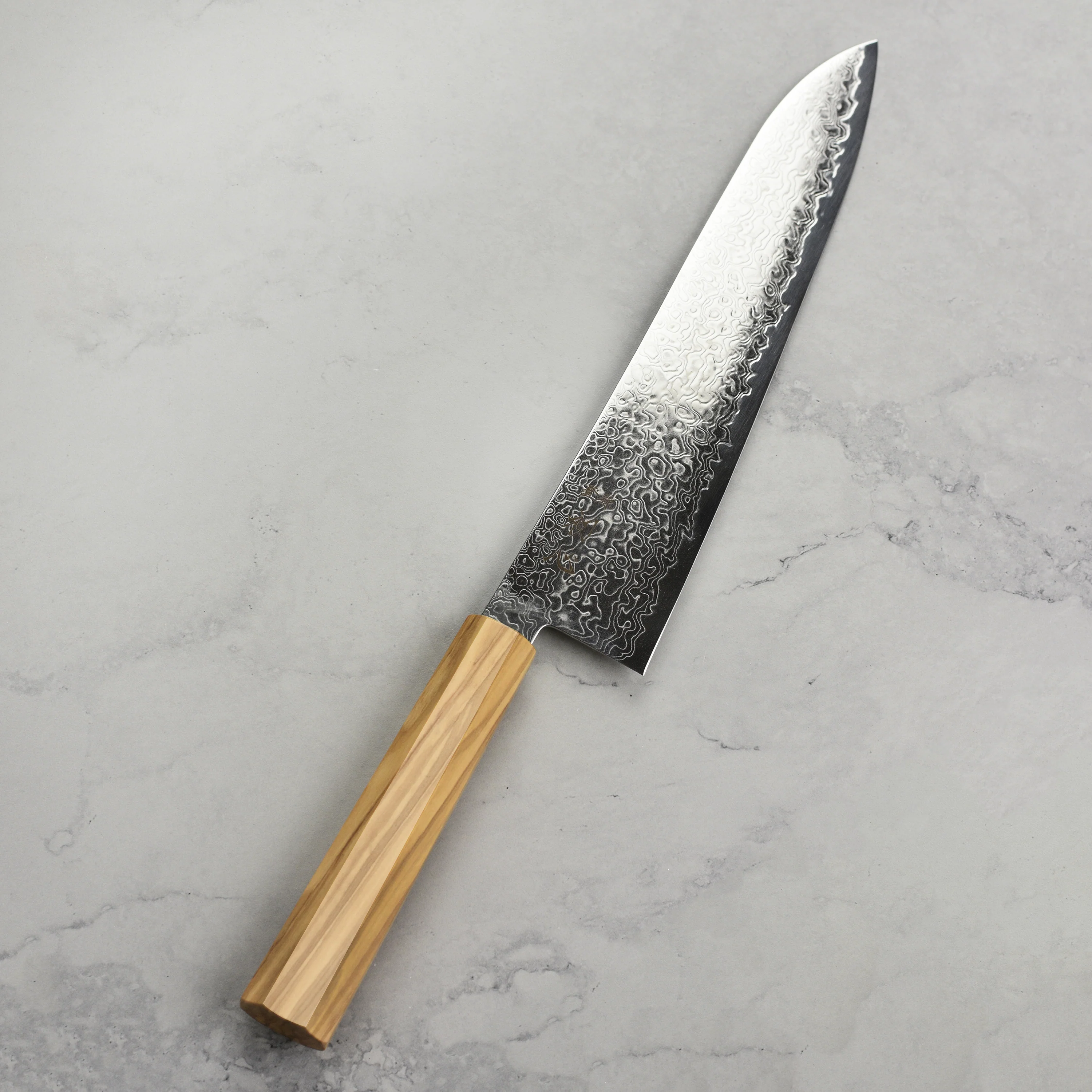 Hatsukokoro Ryuhyo SG2 Damascus 9.4" Gyuto - Image 6