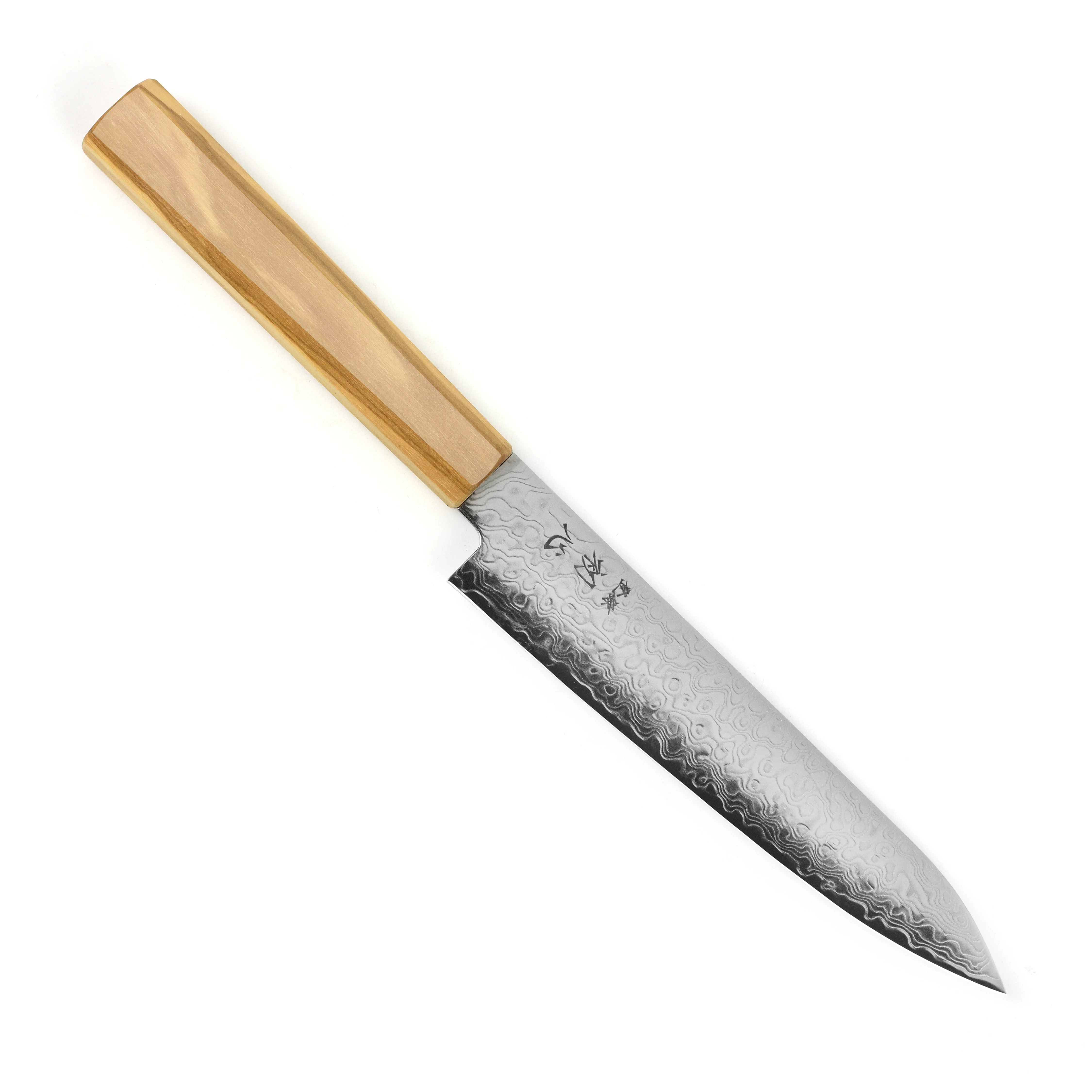 Hatsukokoro Ryuhyo SG2 Damascus 5.9" Petty, Olivewood - Image 4