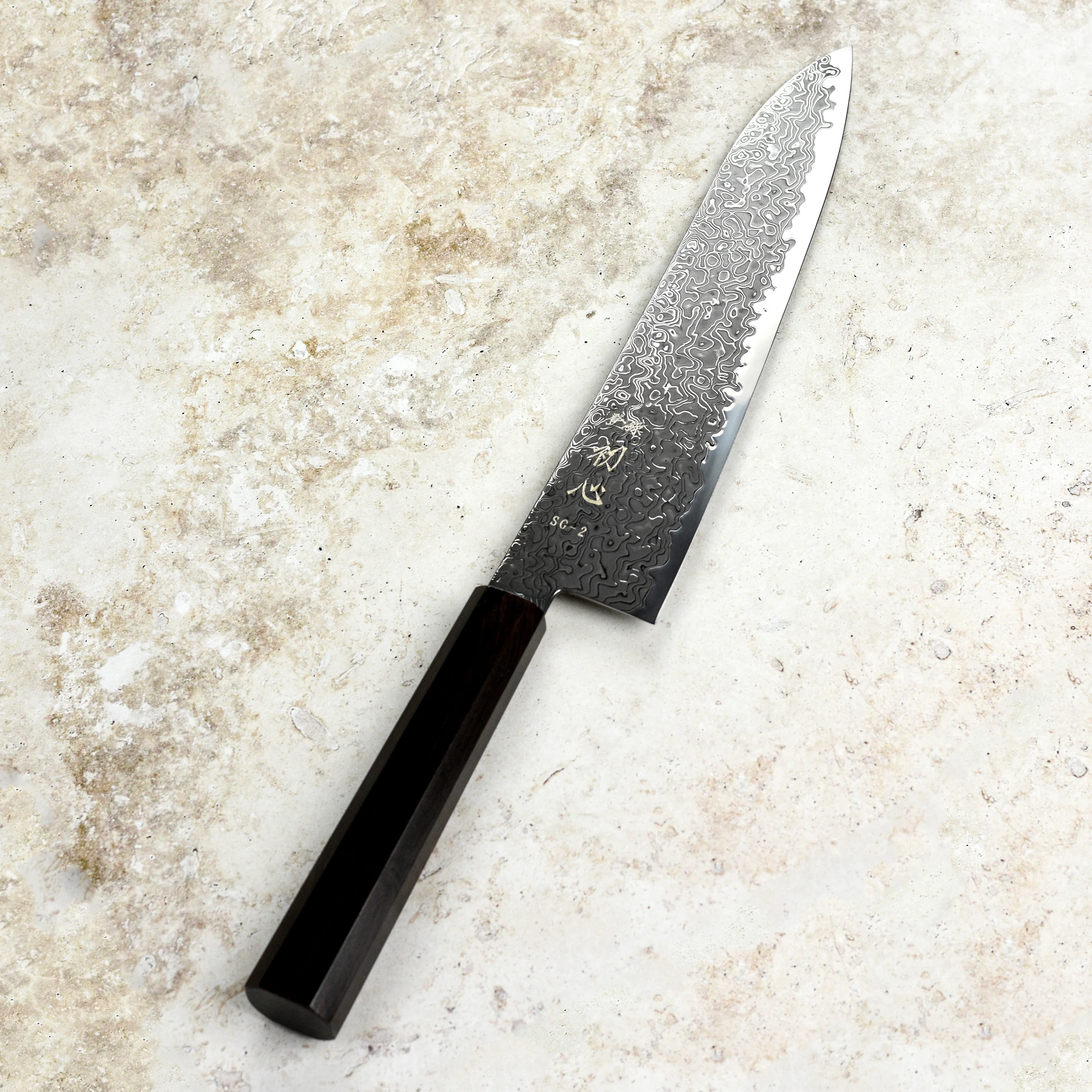 Hatsukokoro Ryuhyo SG2 Kurozome Damascus 8.25" Gyuto - Image 4