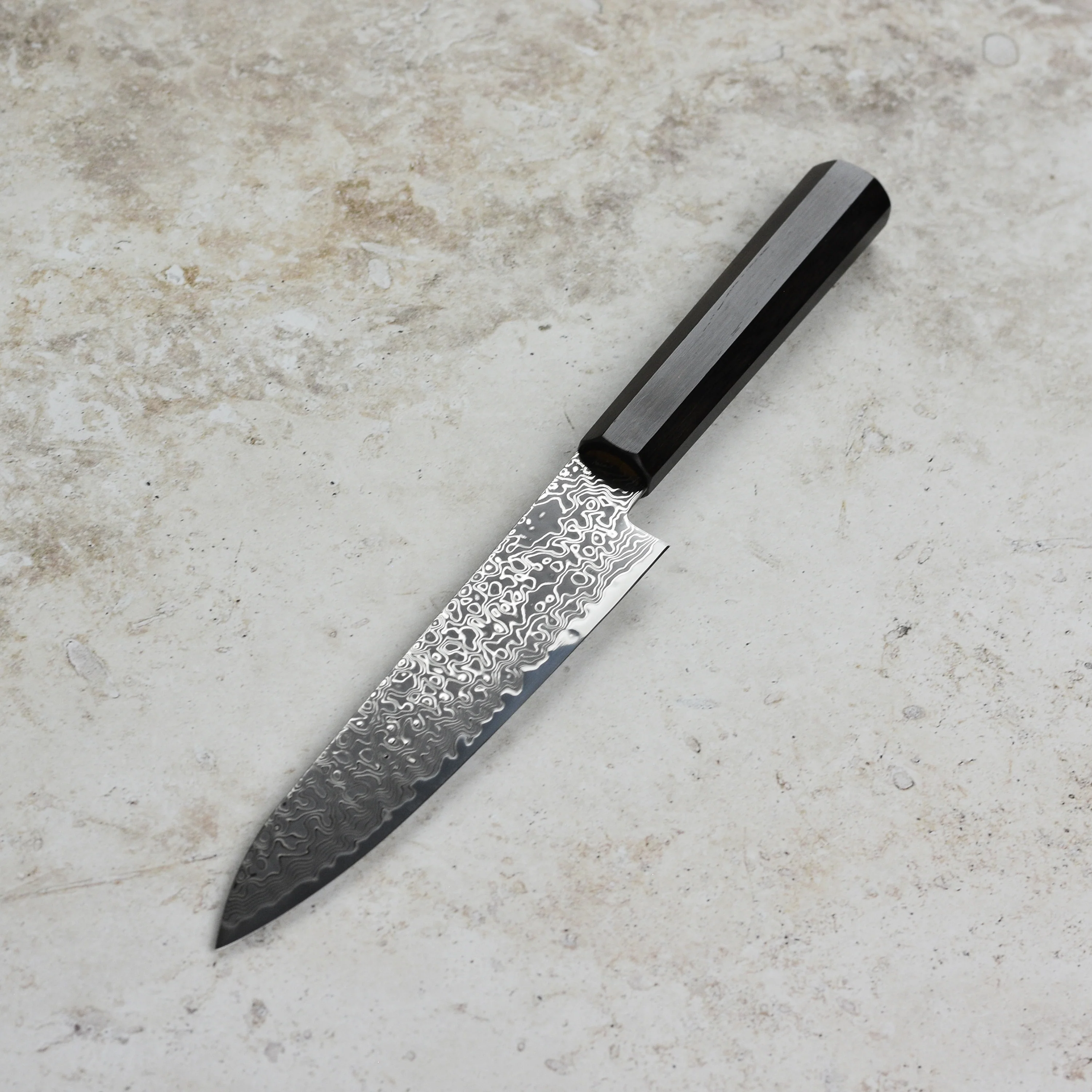 Hatsukokoro Ryuhyo SG2 Kurozome Damascus 5.9" Petty - Image 5