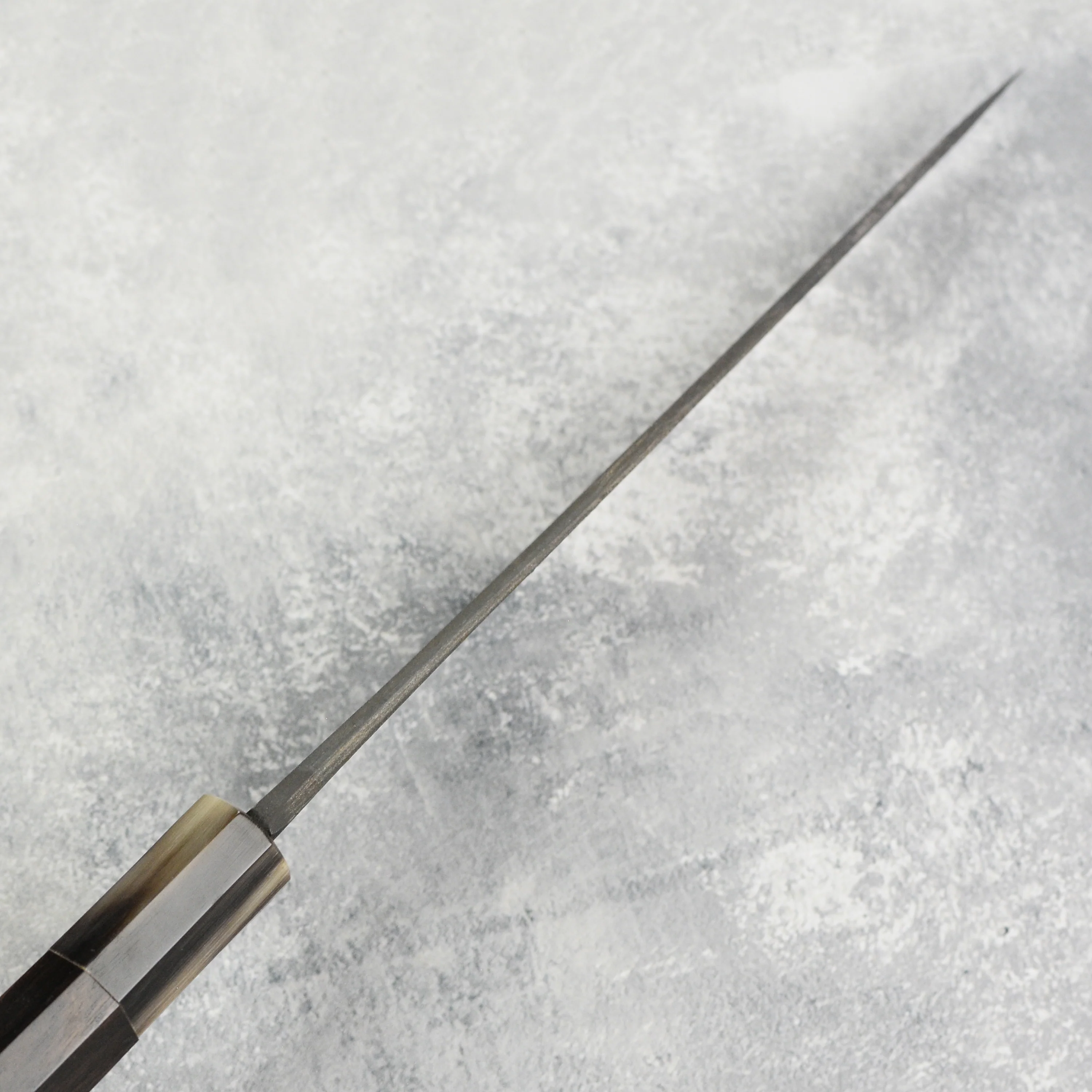Hatsukokoro Shinkiro Aogami Super Kurouchi Damascus 5.9" Petty, Ebony with Ferrule - Image 4