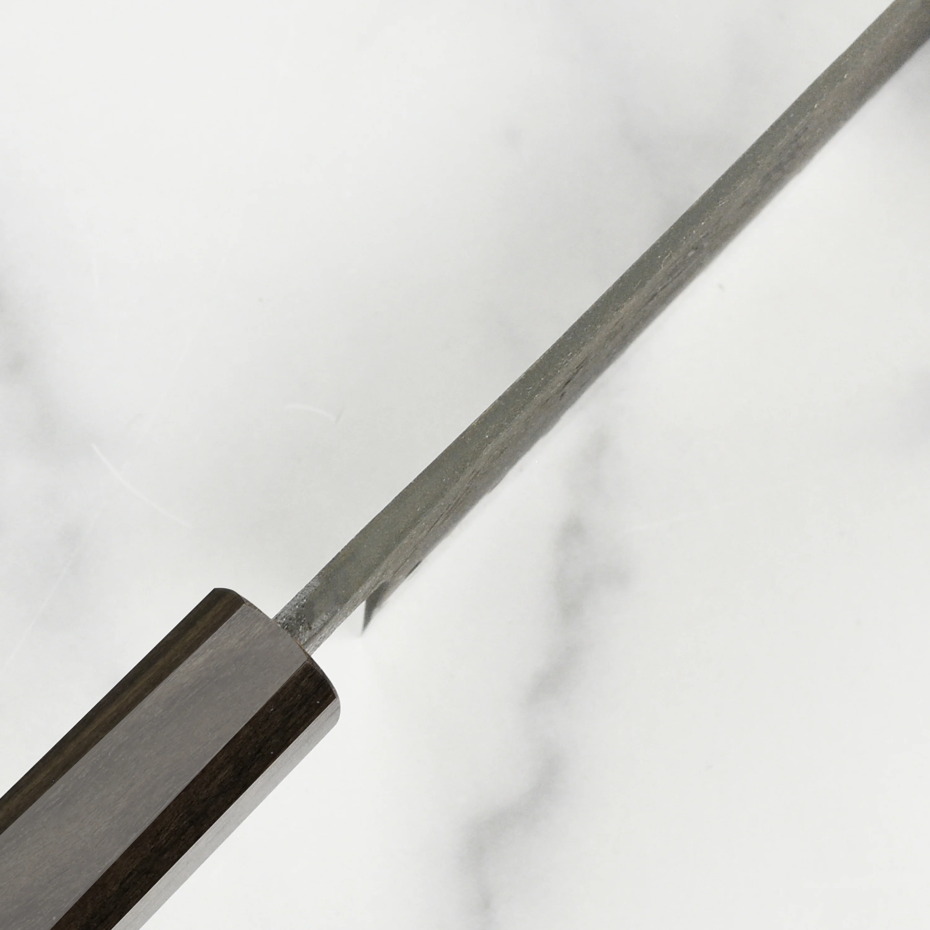 Hatsukokoro Shinkiro Aogami Super Kurouchi Damascus 6.5" Nakiri, Ebony - Image 3