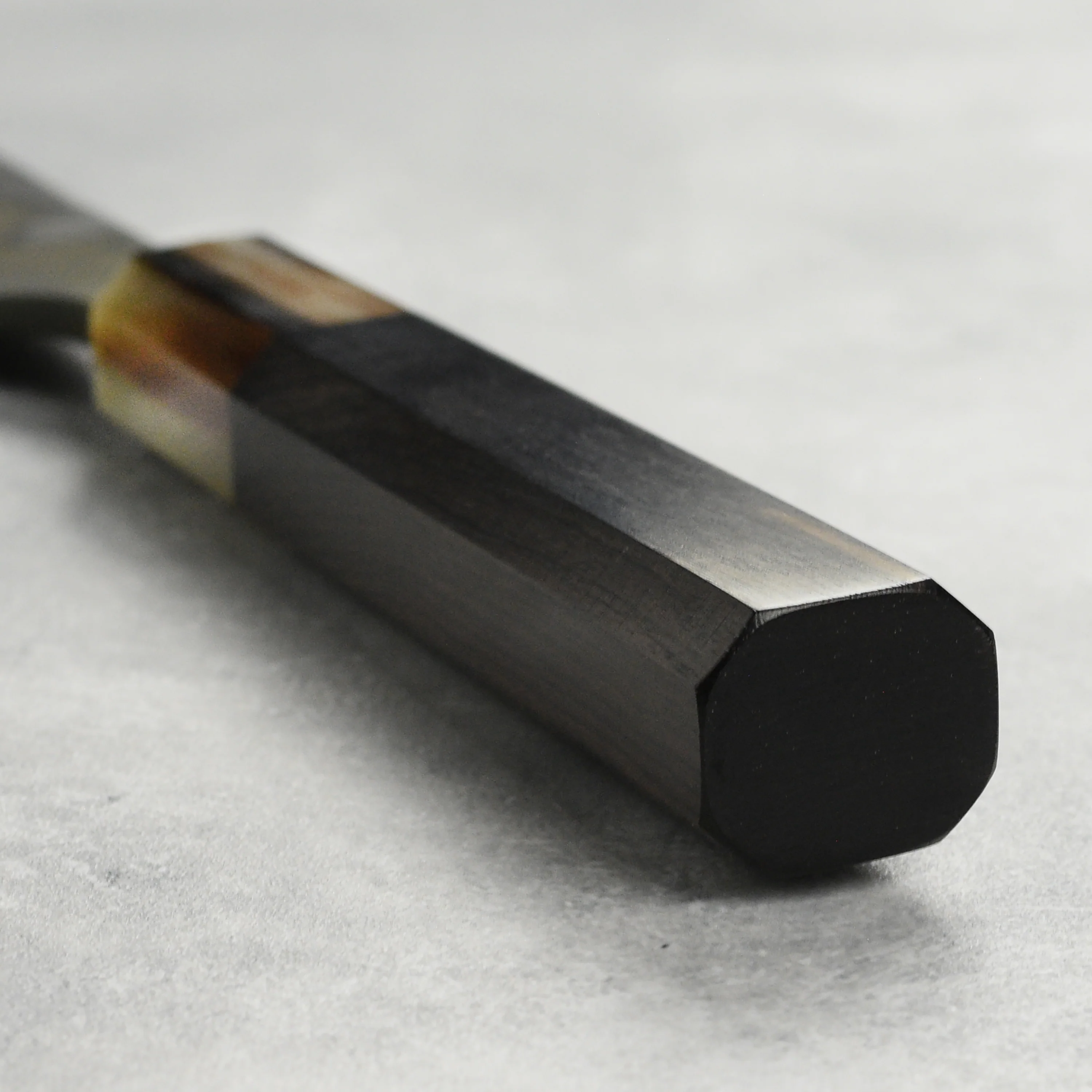 Hatsukokoro Shinkiro Aogami Super Kurouchi Damascus 6.5" Nakiri, Ebony with Ferrule - Image 2