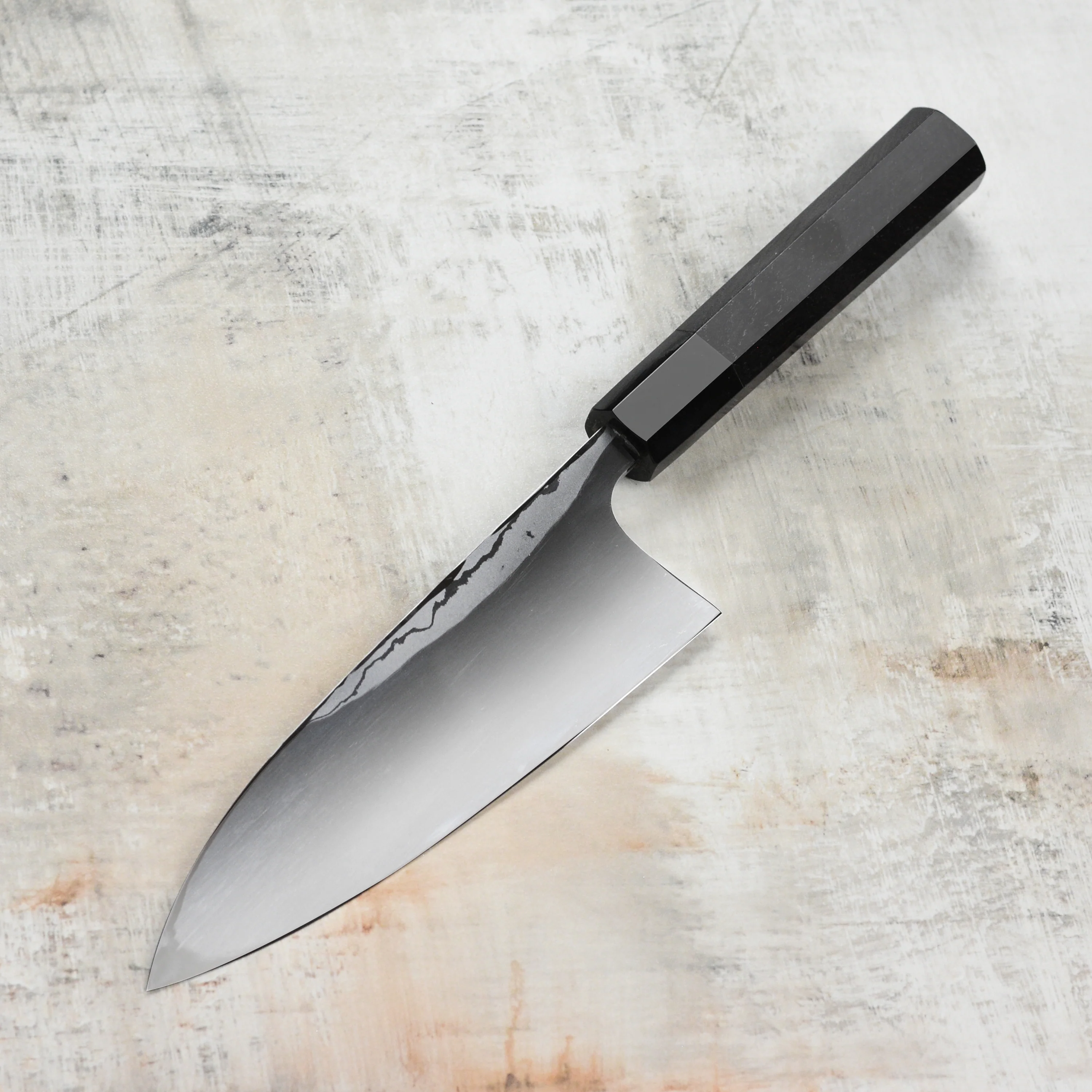 Hatsukokoro x Yauji Aogami #2 Damascus 7" Single Bevel Deba - Image 4