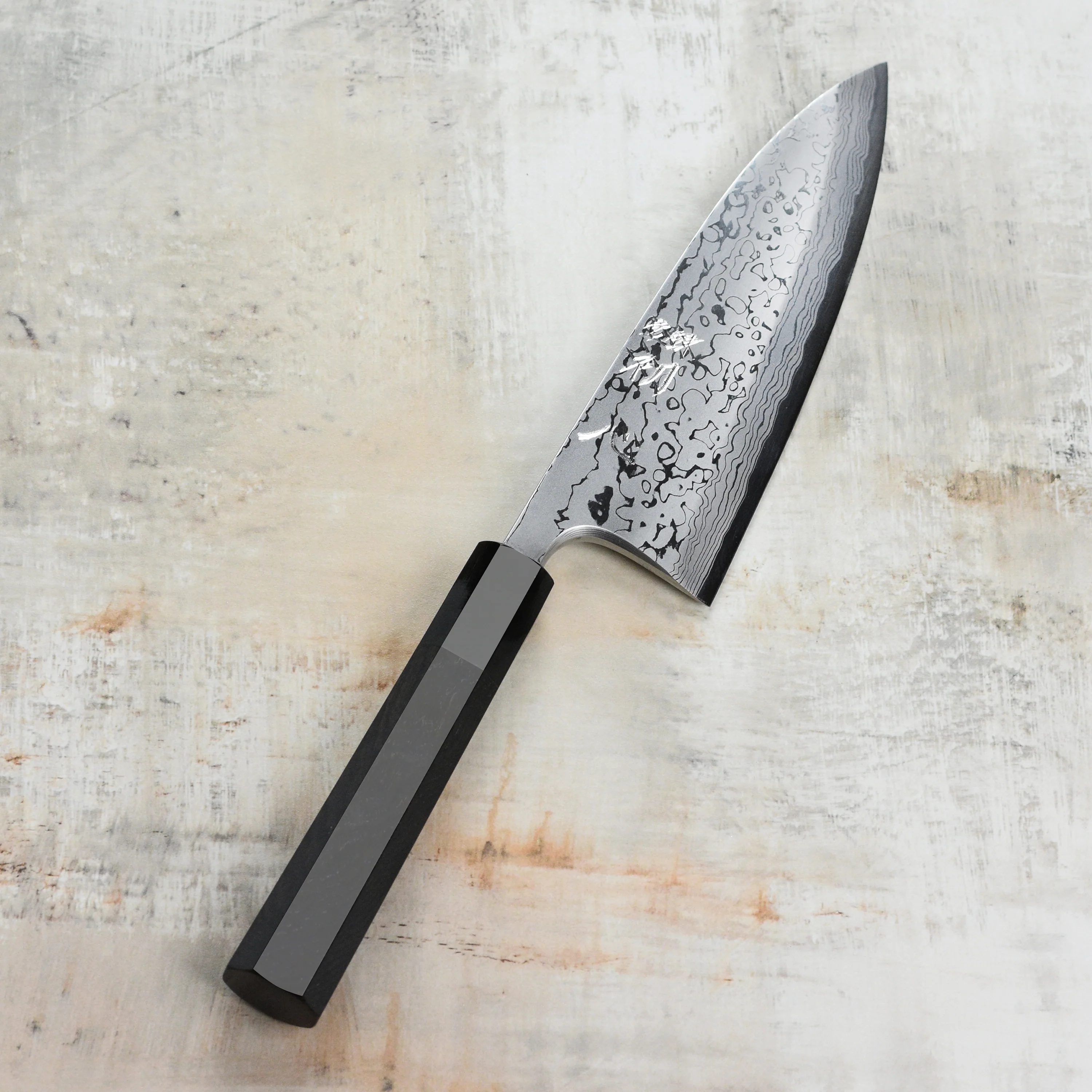 Hatsukokoro x Yauji Aogami #2 Damascus 7" Single Bevel Deba - Image 8